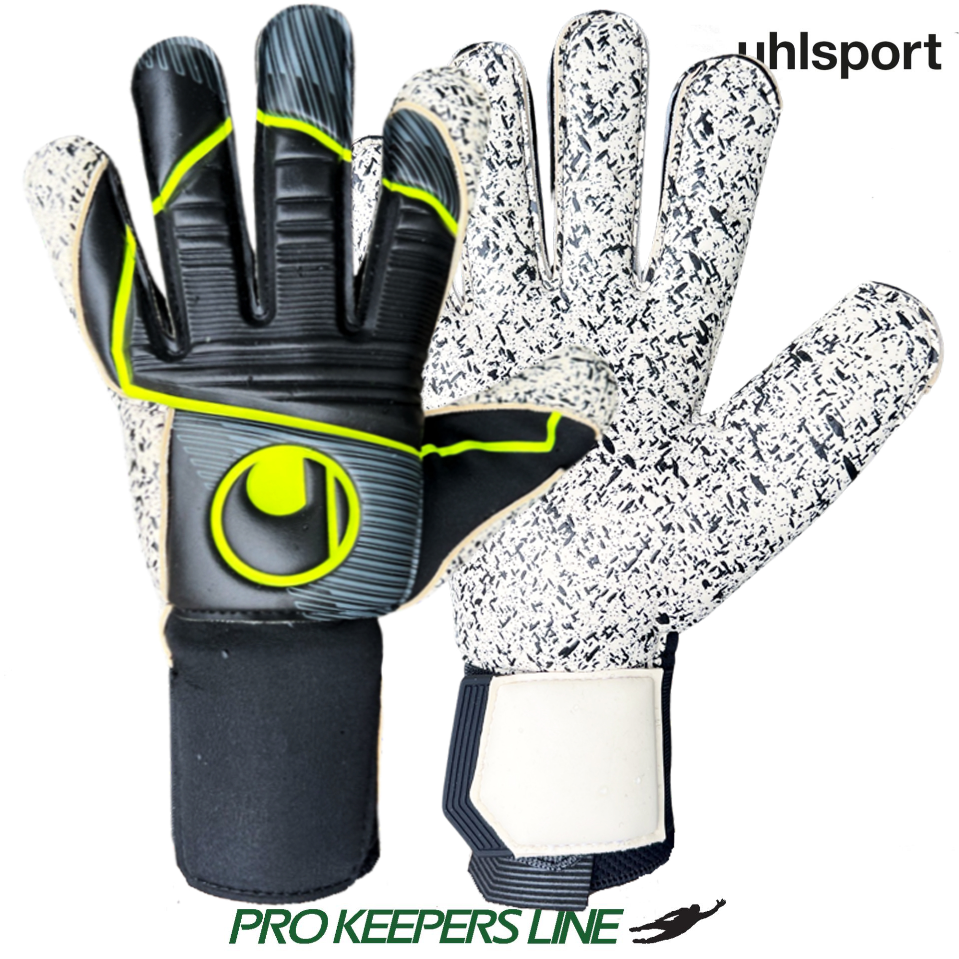 UHLSPORT SUPERGRIP+ FLEX FRAME CARBON FLUO YELLOW/BLACK