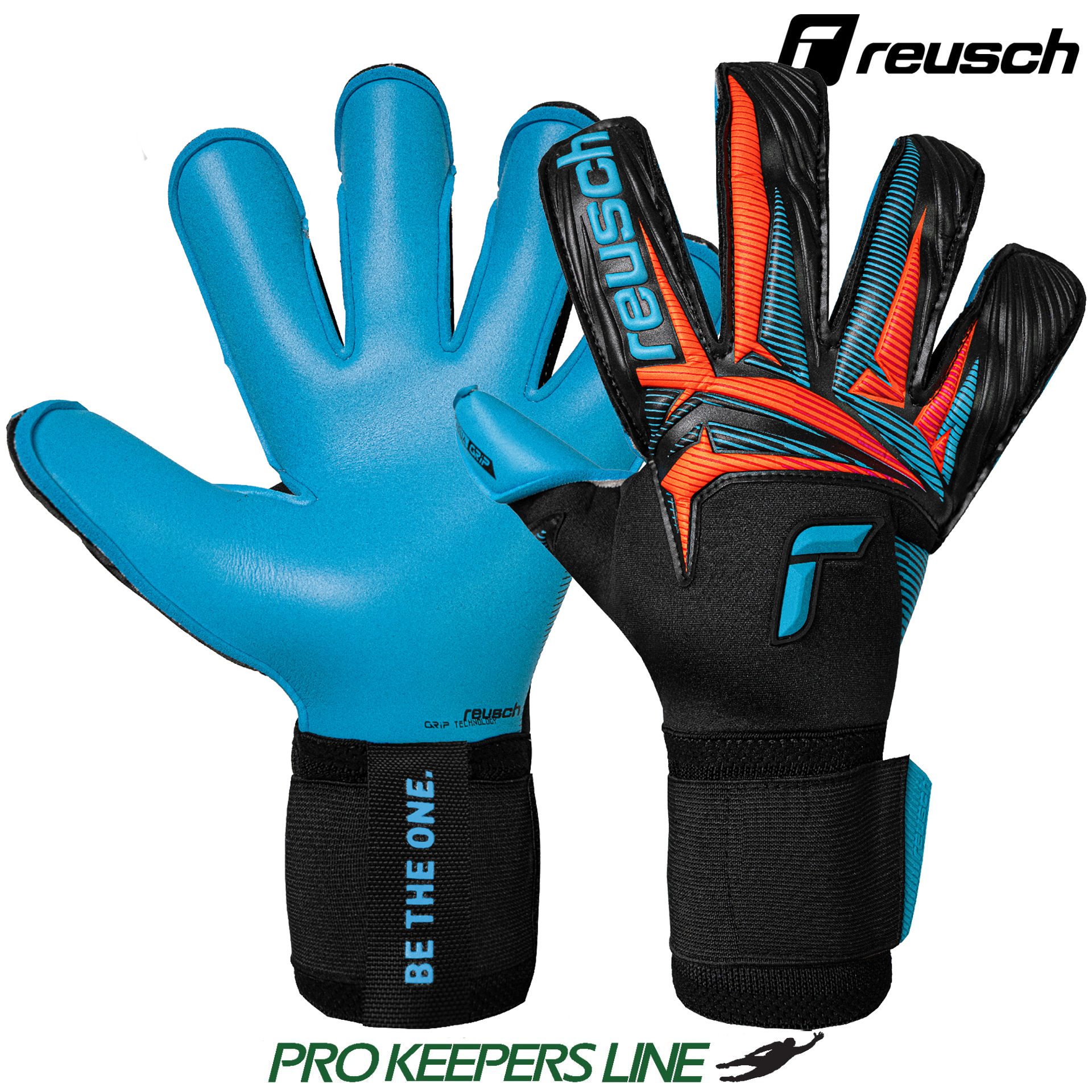 REUSCH ATTRAKT AQUA EVOLUTION BLACK / SHOCKING ORANGE / AQUA BLUE