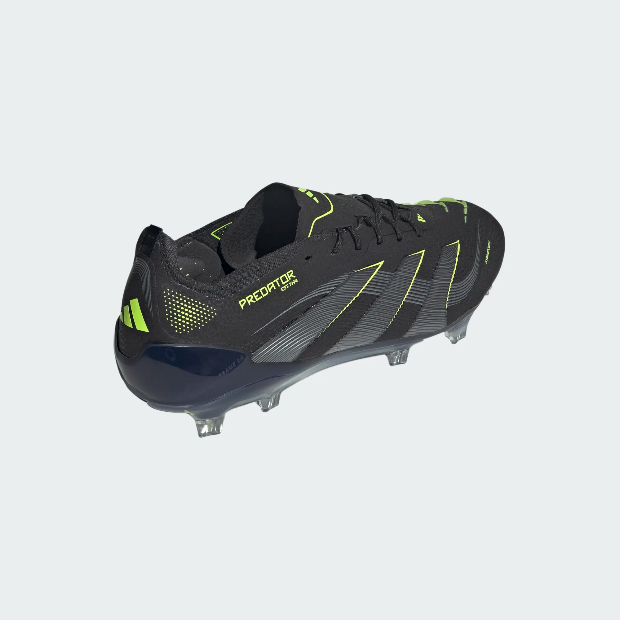 ADIDAS PREDATOR ELITE FG BLACK/CARBON/LUCID LEMON UK 8 (US 8.5 / EU 42)