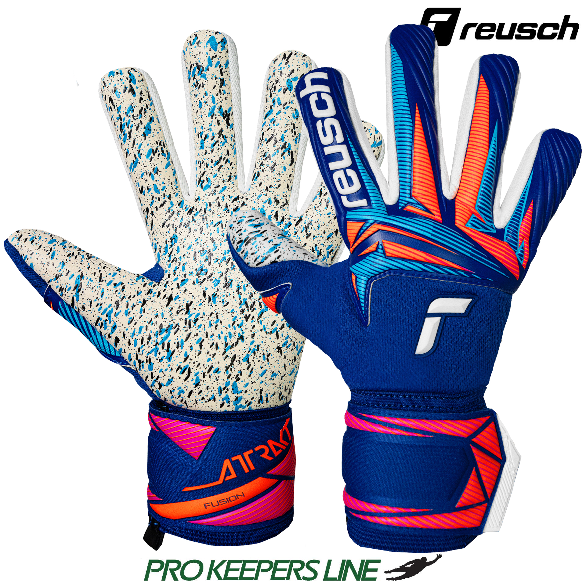 REUSCH ATTRAKT FUSION NC SHARP BLUE / WHITE / SHOCKING ORANGE