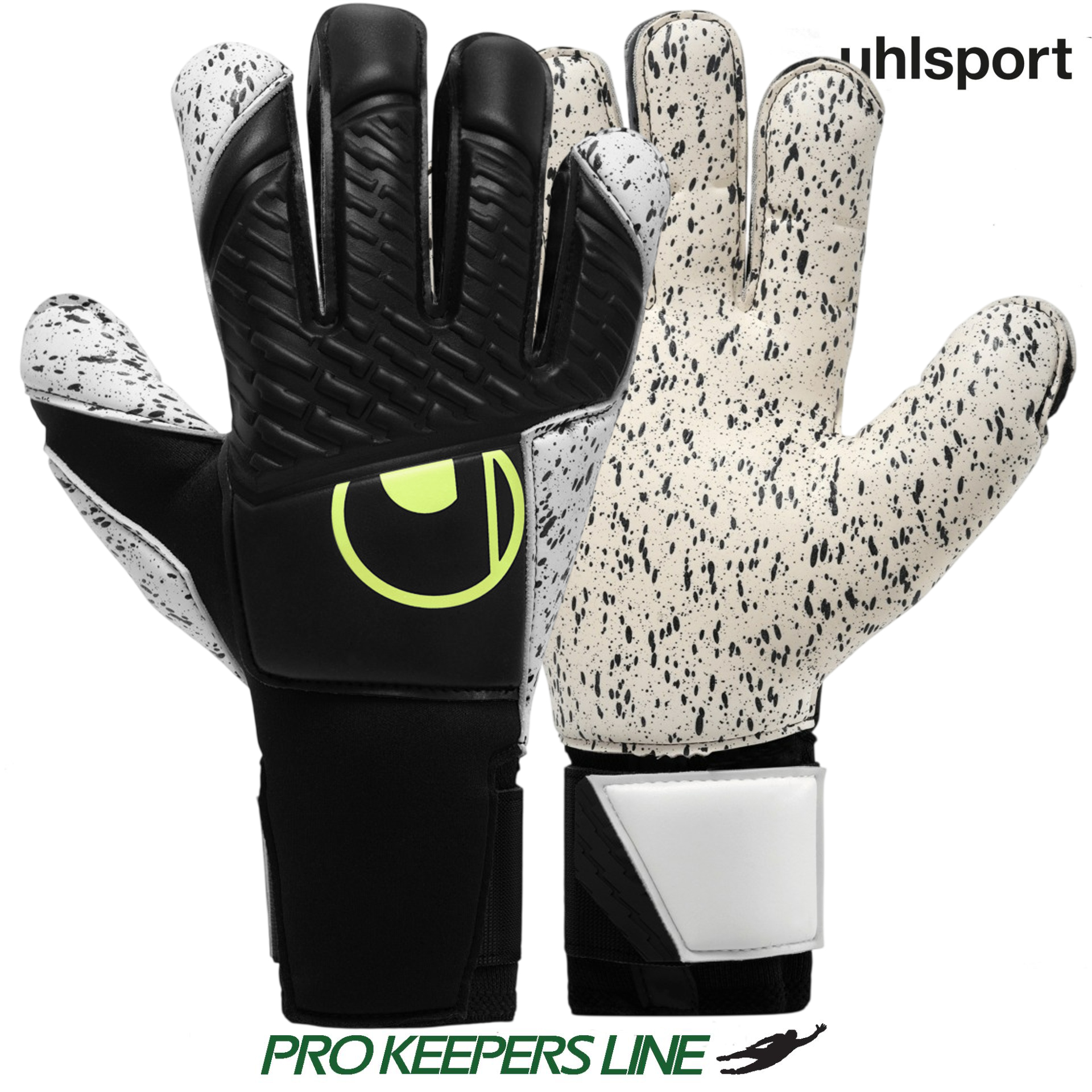 UHLSPORT FM SUPERGRIP+ FLEX FRAME CARBON BLACK/FLUO YELLOW