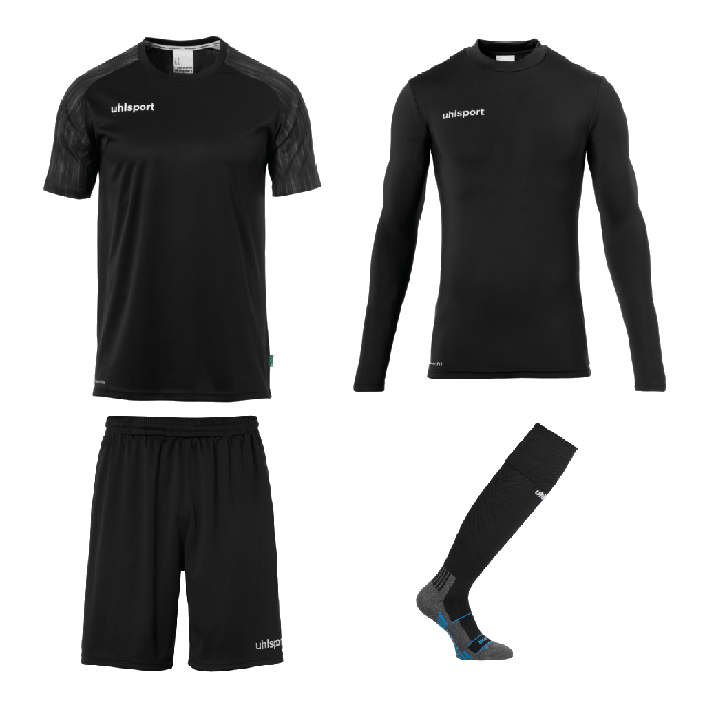 UHLSPORT REACTION GOALKEEPER SET BLACK/ANTHRACITE JUNIOR
