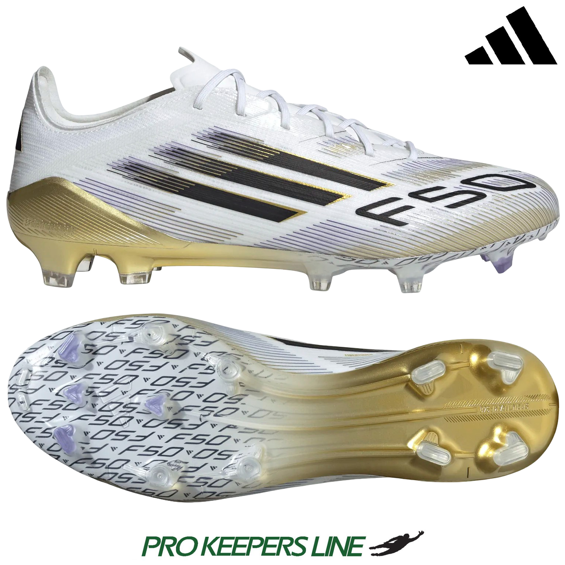 ADIDAS F50 ELITE FG WHITE/BLACK/GOLD METALLIC