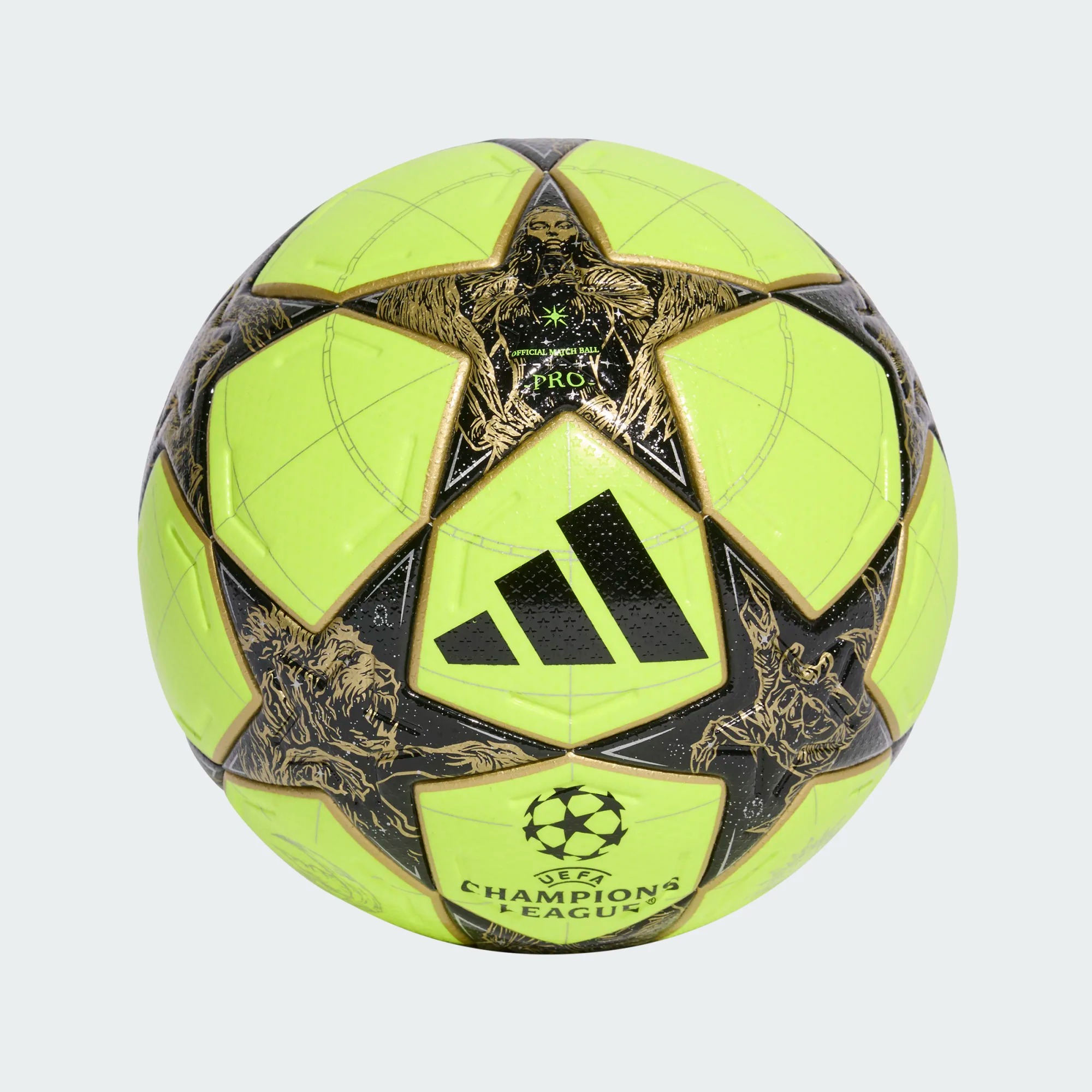 ADIDAS UCL PRO WINTER SOLAR YELLO/BLACK/GOLD METALLIC/SILVER METALLIC