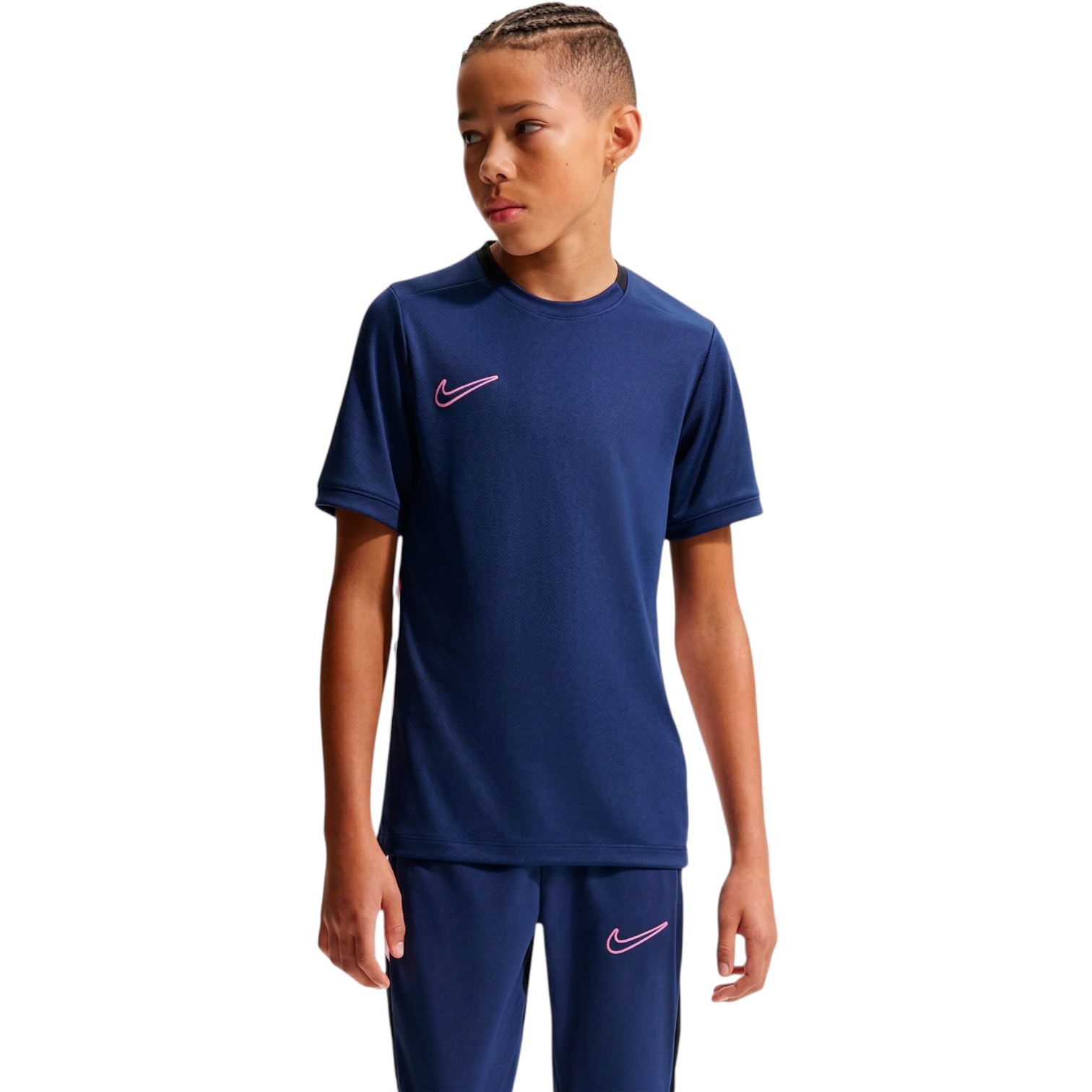 NIKE ACADEMY KIDS DRI-FIT SHORT-SLEEVE DARK BLUE/WHITE