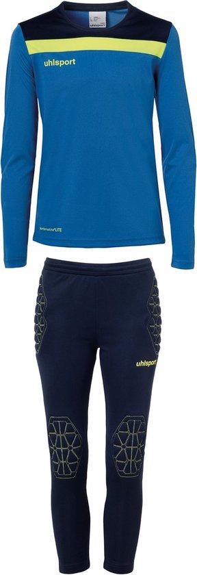 UHLSPORT GOAL 24 GOALKEEPER SET JUNIOR NIGHT BLUE/FLUO YELLOW 140
