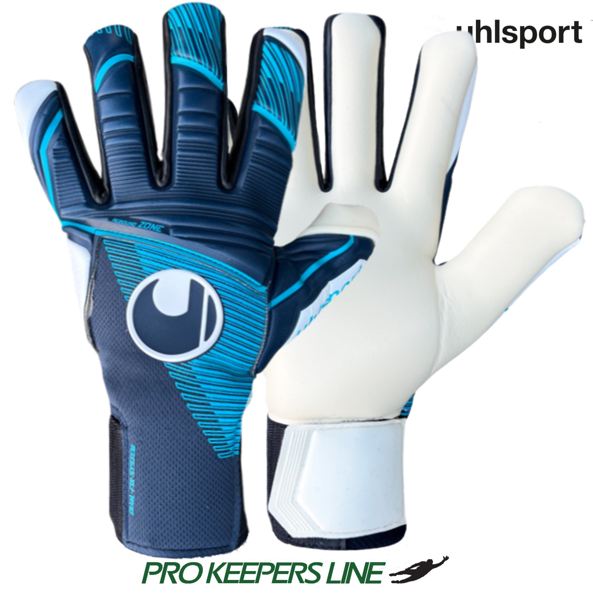 UHLSPORT ABSOLUTGRIP TIGHT HN NAVY/FLUO BLUE/WHITE