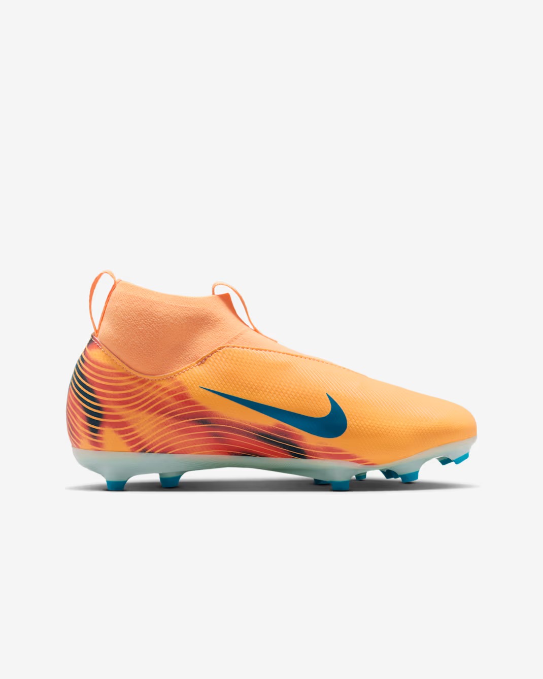 NIKE JR ZOOM SUPERFLY 10 ACADEMY FG/MG KM MELON TINT/IGLOO/NEO TURQUOISE