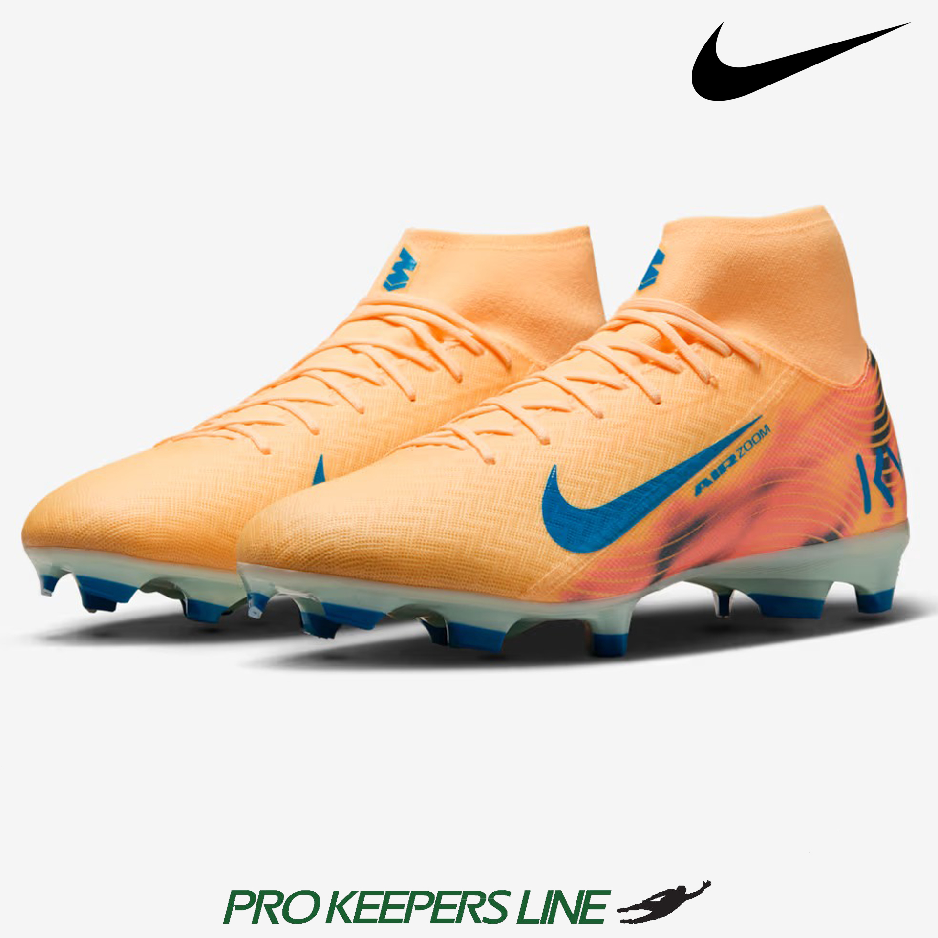 NIKE ZOOM MERCURIAL SUPERFLY 10 ACADEMY KM FG/MG MELON TINT/IGLOO/NEO TURQUOISE