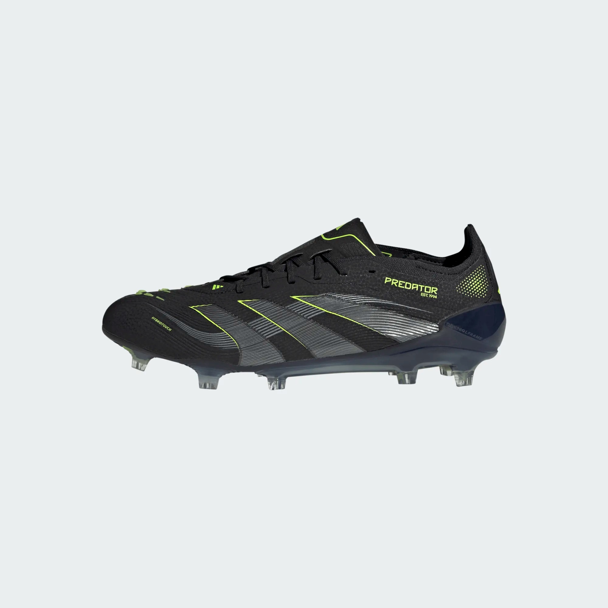 ADIDAS PREDATOR ELITE FG BLACK/CARBON/LUCID LEMON UK 8 (US 8.5 / EU 42)