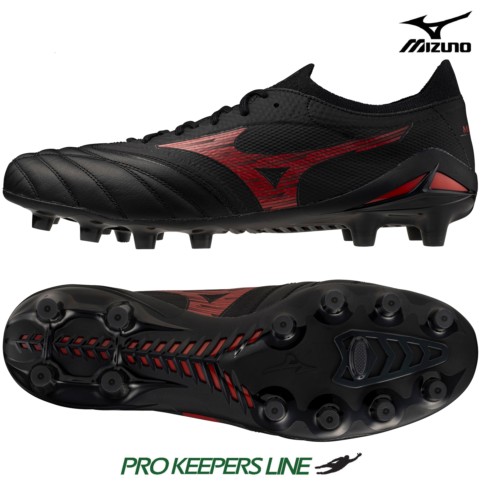 MIZUNO MORELIA NEO IV BETA ELTE FG BLACK/MORELIA 40TH RED/BLACK