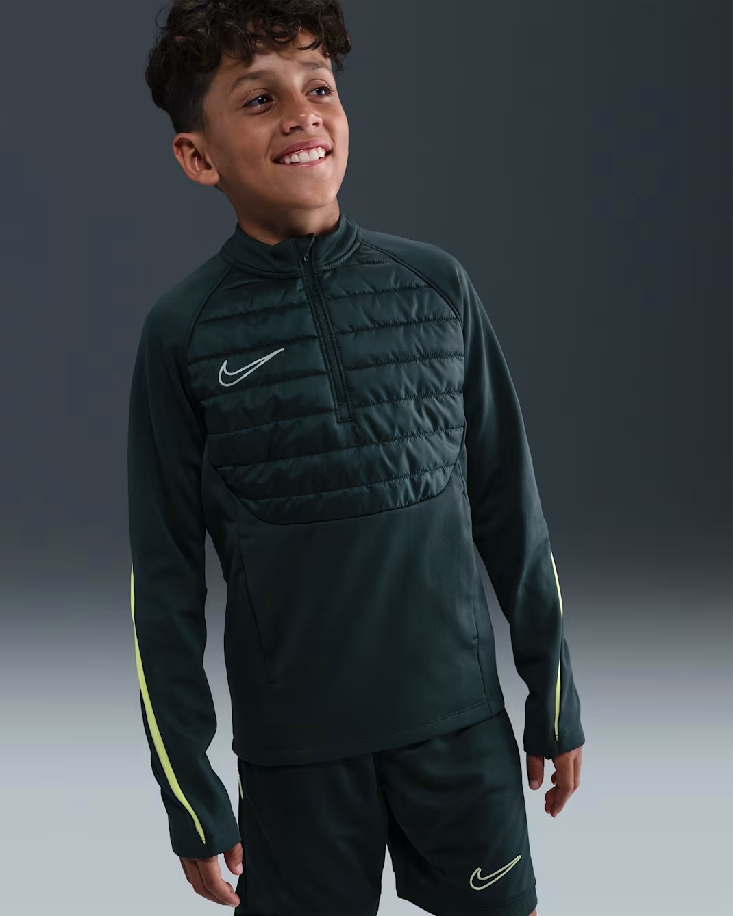 NIKE THERMA-FIT ACADEMY TOP JUNIOR SEAWEED/LIMELIGHT