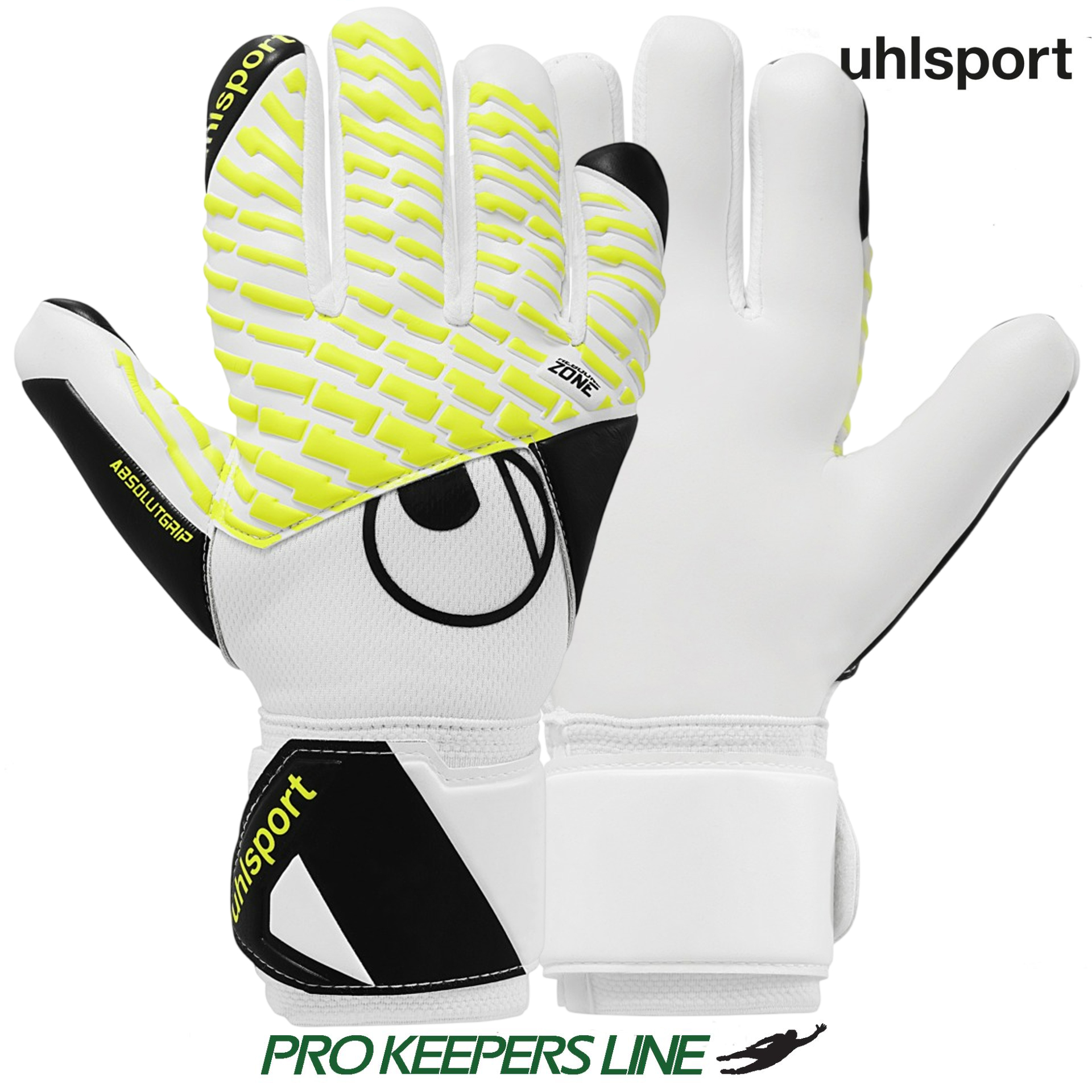 UHLSPORT FM ABSOLUTGRIP HN PRO JUNIOR WHITE/BLACK/FLUO YELLOW