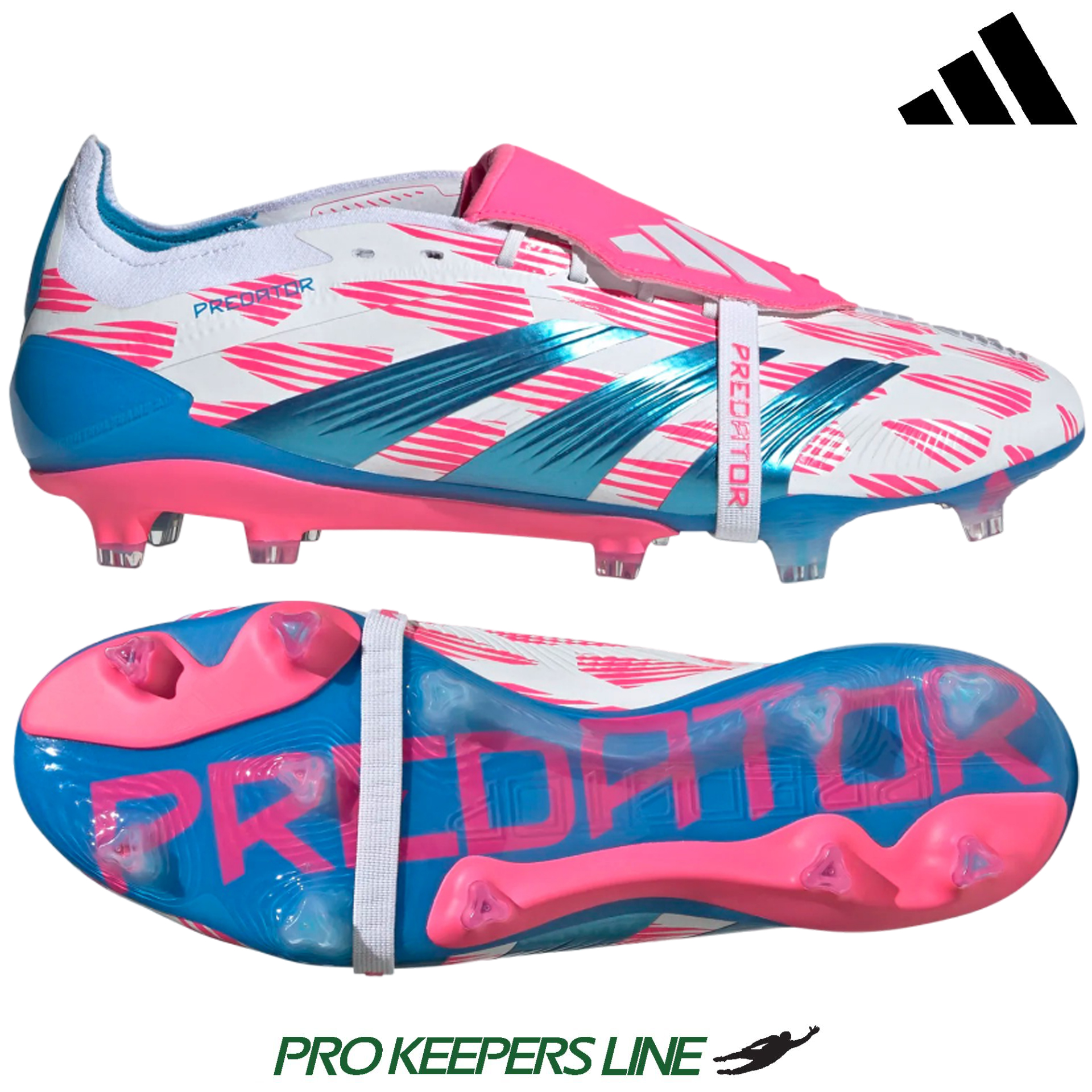 ADIDAS PREDATOR ELITE FT FG WHITE/SOLAR BLUE/SOLAR PINK | UK 9.5