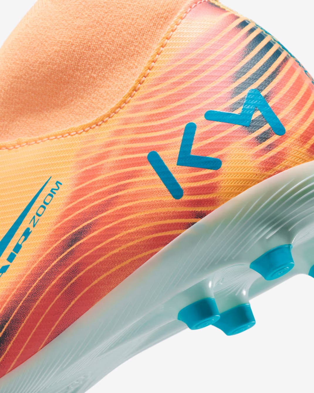 NIKE JR ZOOM SUPERFLY 10 ACADEMY FG/MG KM MELON TINT/IGLOO/NEO TURQUOISE