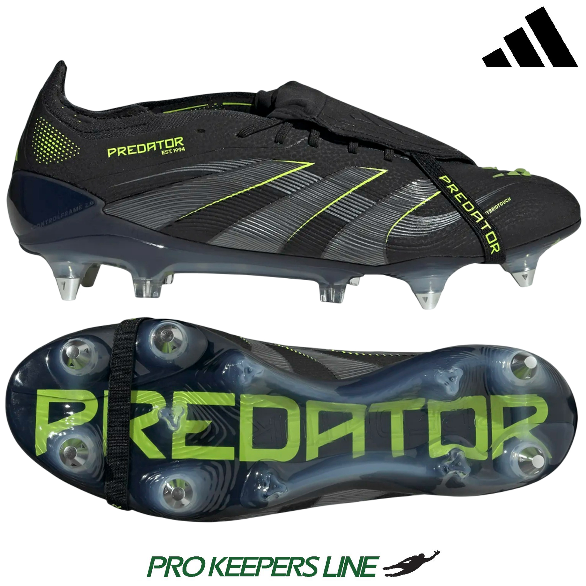 ADIDAS PREDATOR ELITE FT SG BLACK/CARBON/LUCID LEMON ADIDAS PREDATOR ELITE FT SG BLACK/CARBON/LUCID LEMON