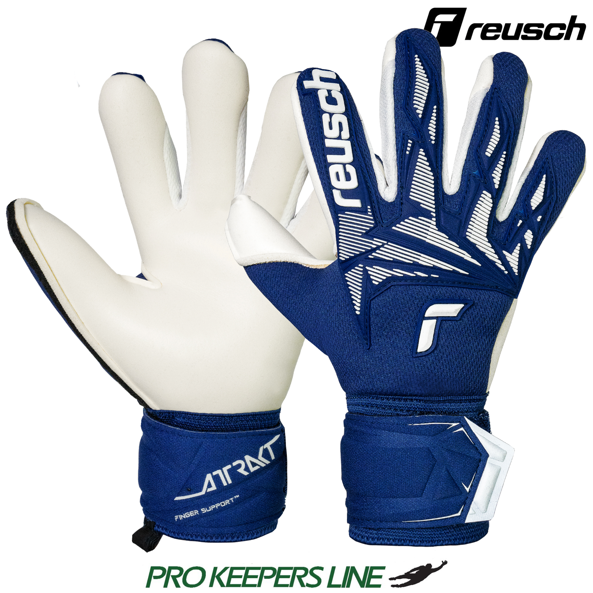 REUSCH ATTRAKT FREEGEL GOLD X FINGER SUPPORT JUNIOR PREMIUM BLUE / WHITE