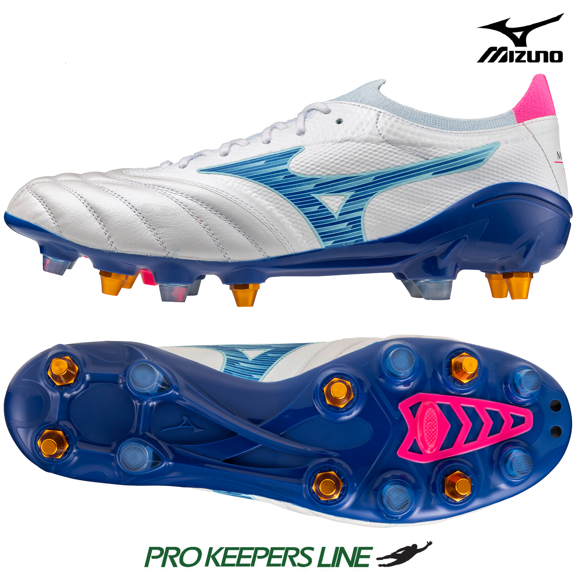 MIZUNO MORELIA NEO IV BETA ELITE MIX WHITE/TANAGER TURQUOISE/PINK TET