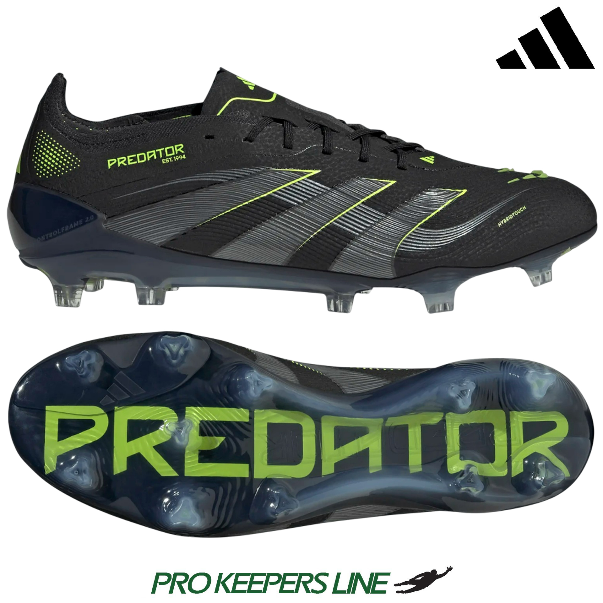 ADIDAS PREDATOR ELITE FG BLACK/CARBON/LUCID LEMON