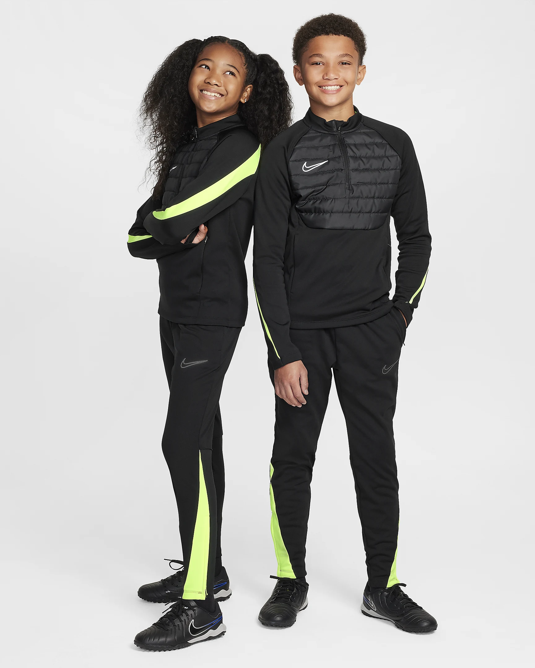 NIKE THERMA-FIT ACADEMY PANT JUNIOR BLACK/VOLT NIKE THERMA-FIT ACADEMY PANT JUNIOR BLACK/VOLT
