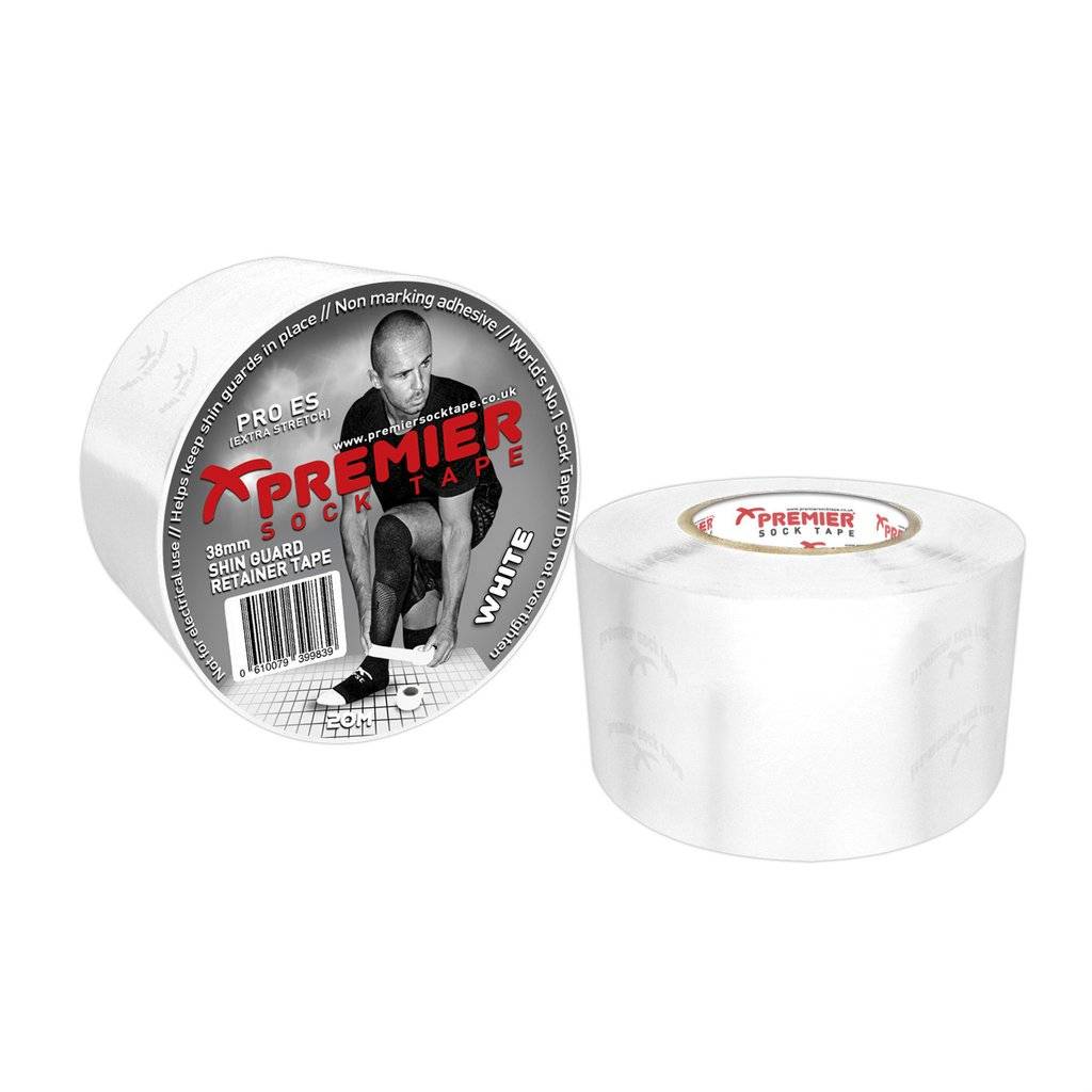 PREMIER SOCK TAPE SHIN GUARD RETAINER TAPE 38MM WHITE