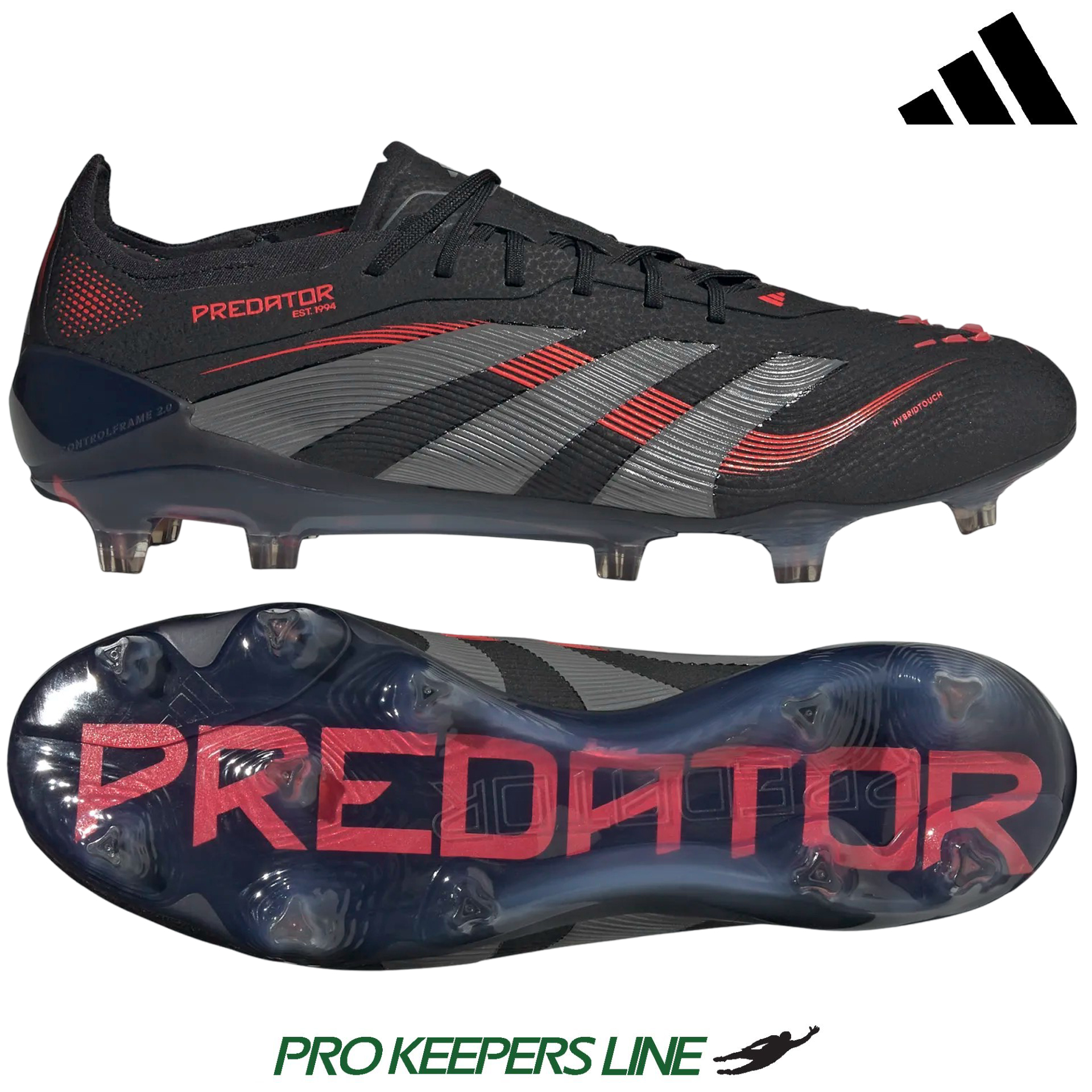 ADIDAS PREDATOR ELITE FG CORE BLACK/ GREY FOUR / LUCID RED | UK 11.5 ...