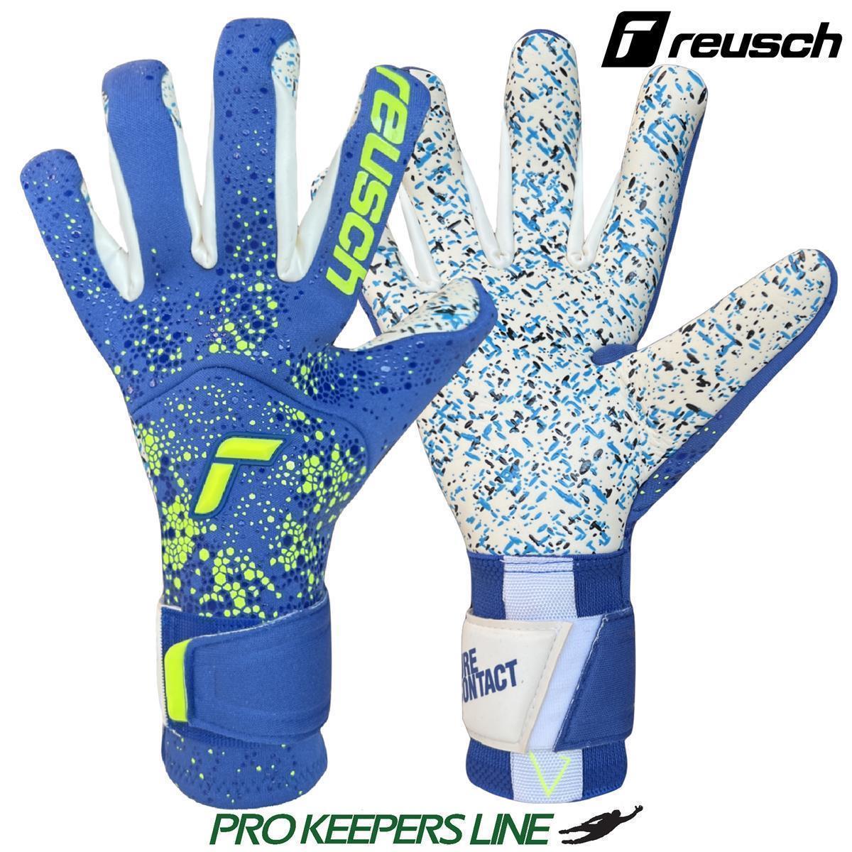 REUSCH PURE CONTACT FUSION TRUE BLUE/ SAFETY YELLOW