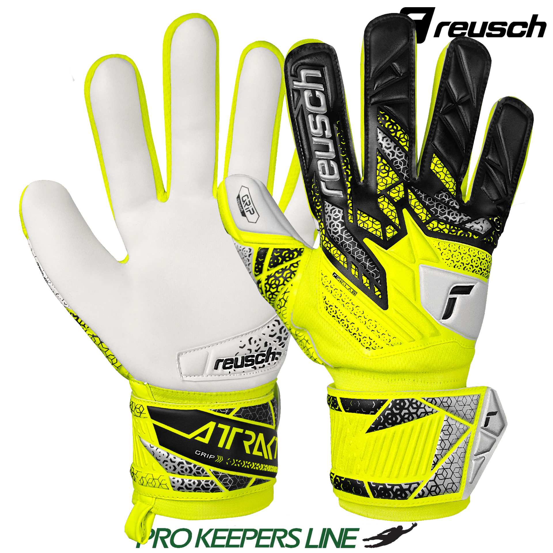 REUSCH ATTRAKT GRIP SAFE YELLOW/SILVER/BLACK