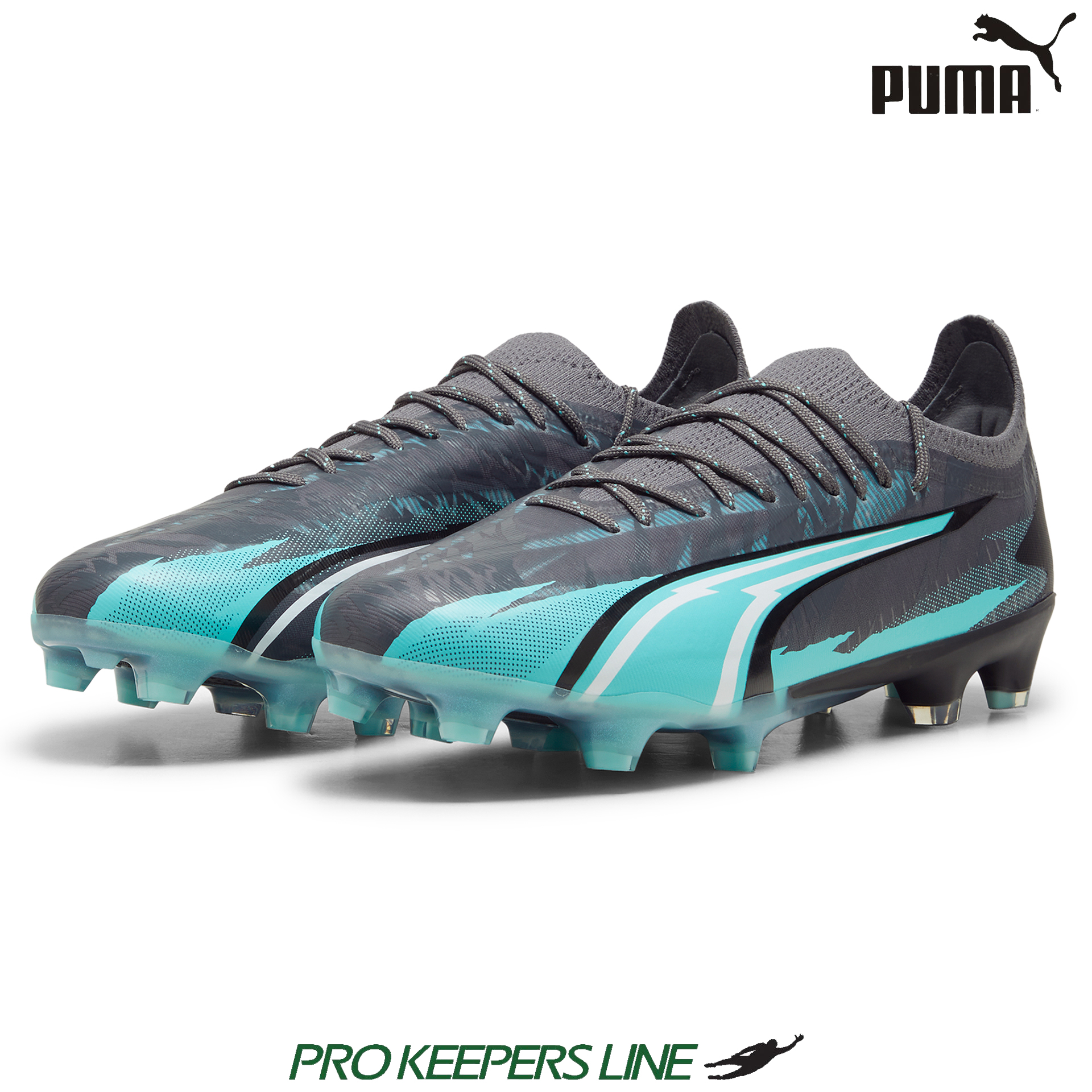 PUMA ULTRA ULTIMATE RUSH FG/AG STRONG GRAY/PUMA WHITE/ELEKTRO AQUA