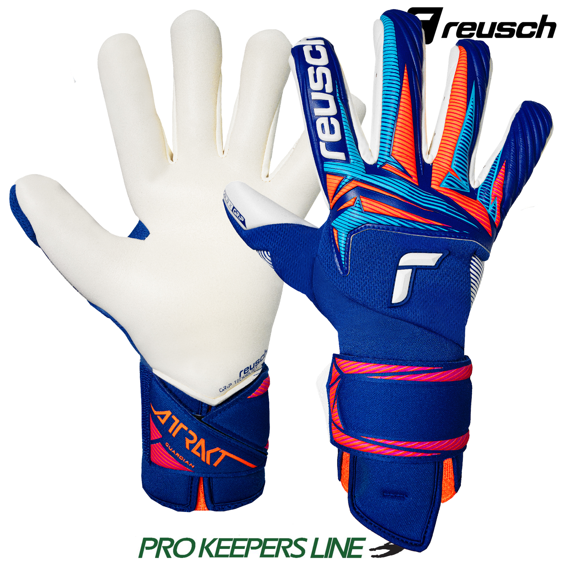 REUSCH ATTRAKT GOLD X GUARDIAN SHARP BLUE / WHITE / SHOCKING ORANGE