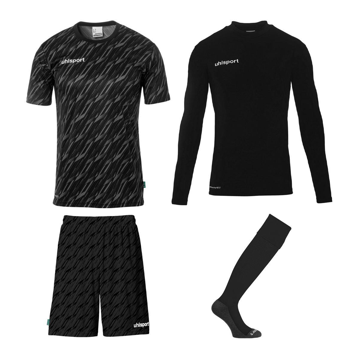 UHLSPORT PROGRESSIVE GOALKEEPER SET BLACK