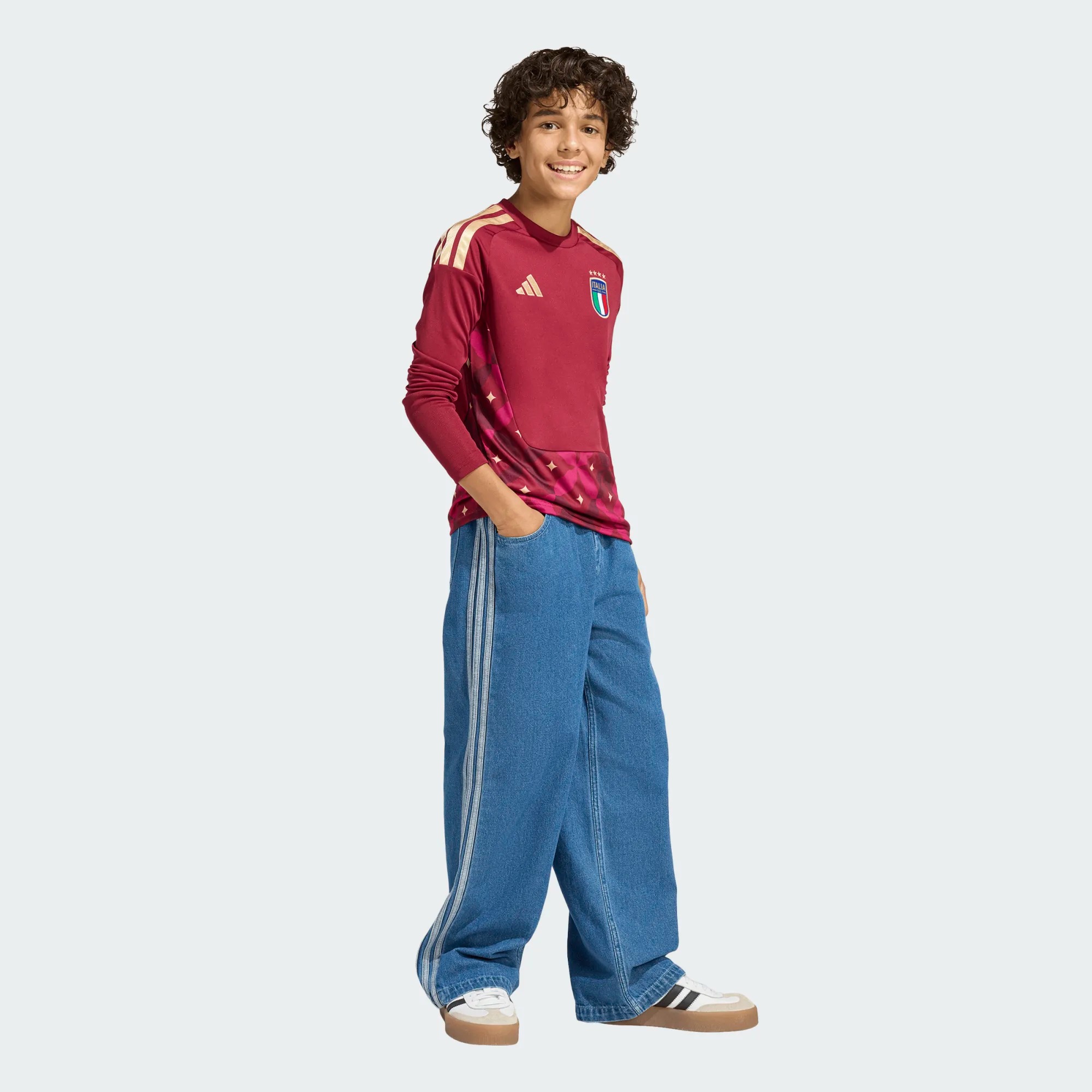 ADIDAS ITALY 26 HOME GOALKEEPER KIDS LONG SLEEVE JERSEY