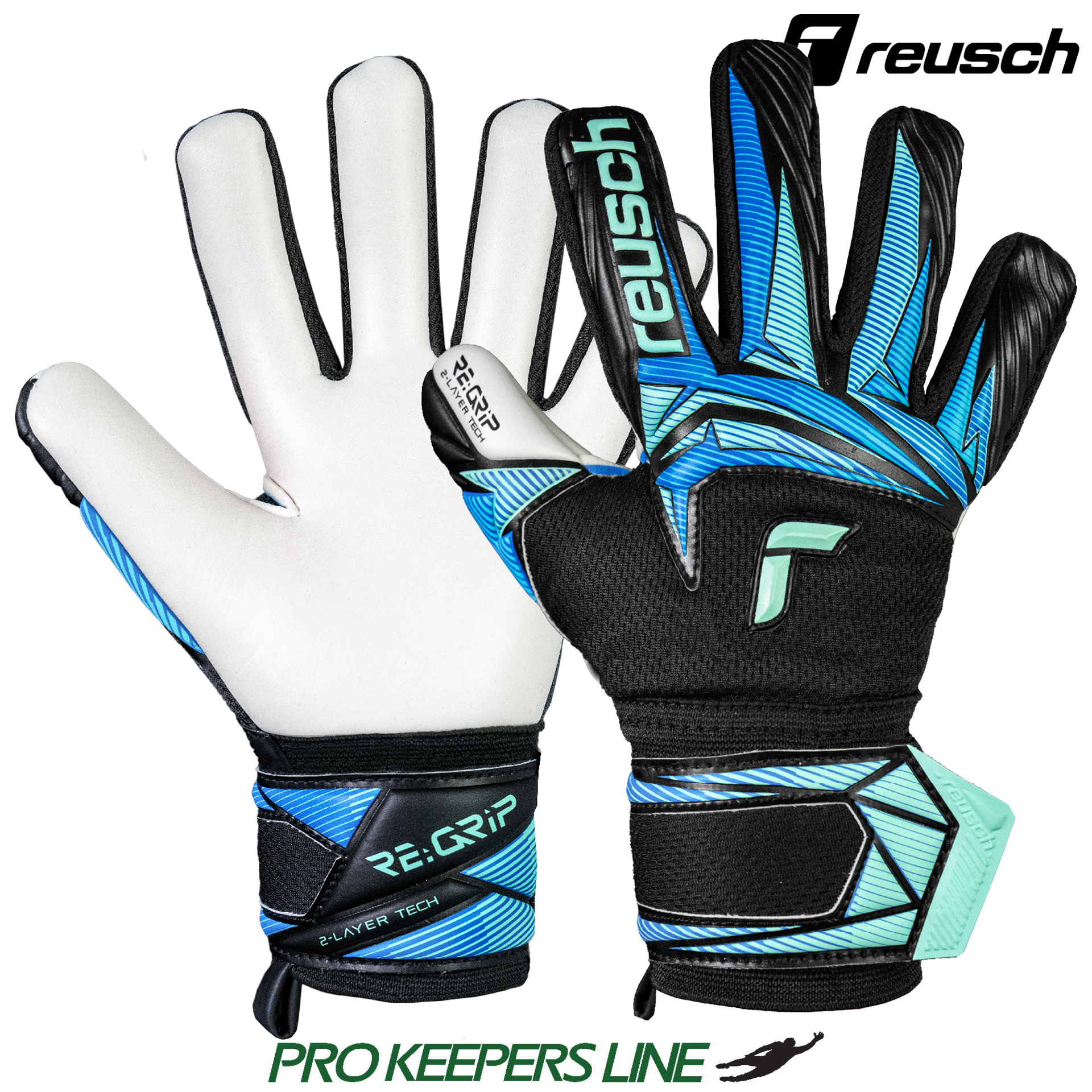 REUSCH ATTRAKT RE:GRIP NC JUNIOR BLACK/OCEAN LIGHT