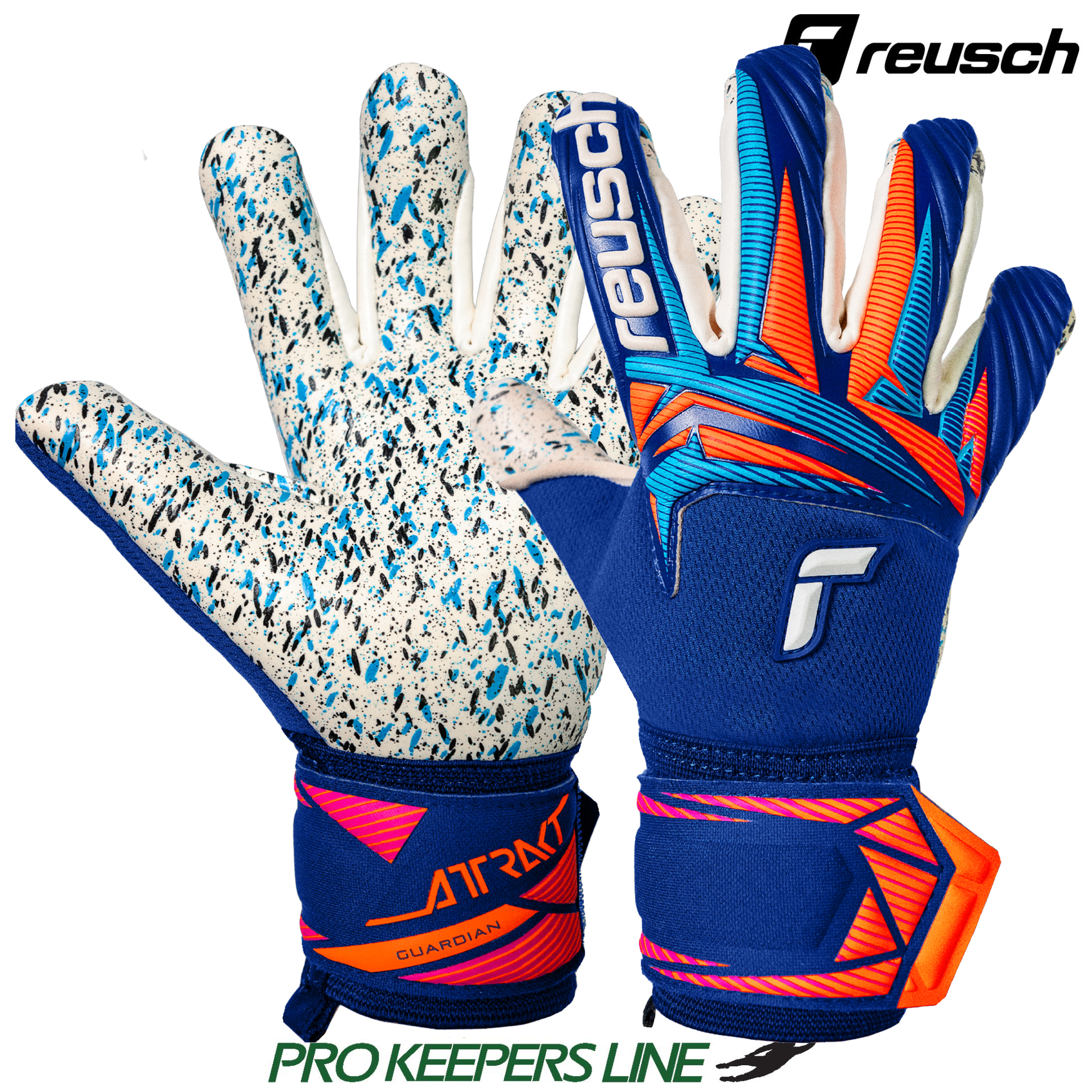 REUSCH ATTRAKT FUSION GUARDIAN JUNIOR SHARP BLUE / WHITE / SHOCKING ORANGE