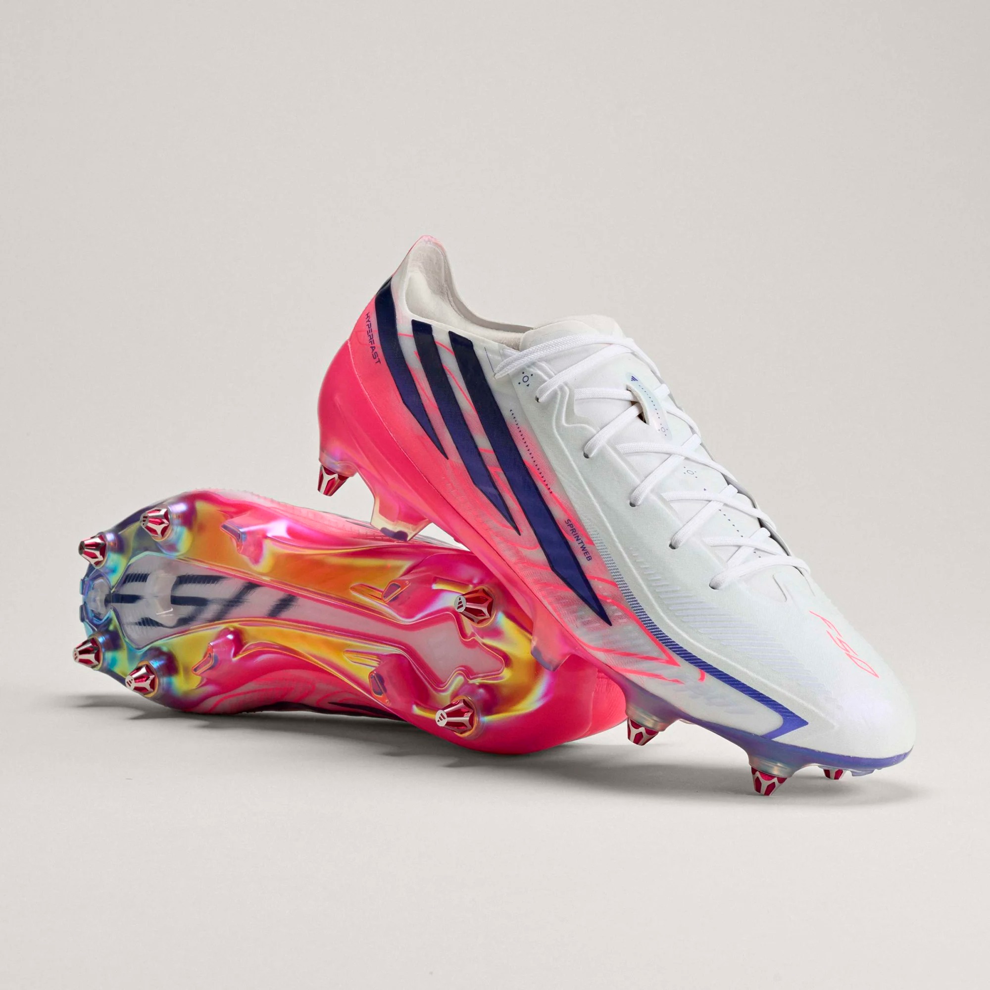 ADIDAS F50 HYPERFAST ELITE SG WHITE/SOLAR PURPLE/SOLAR TURQOUISE
