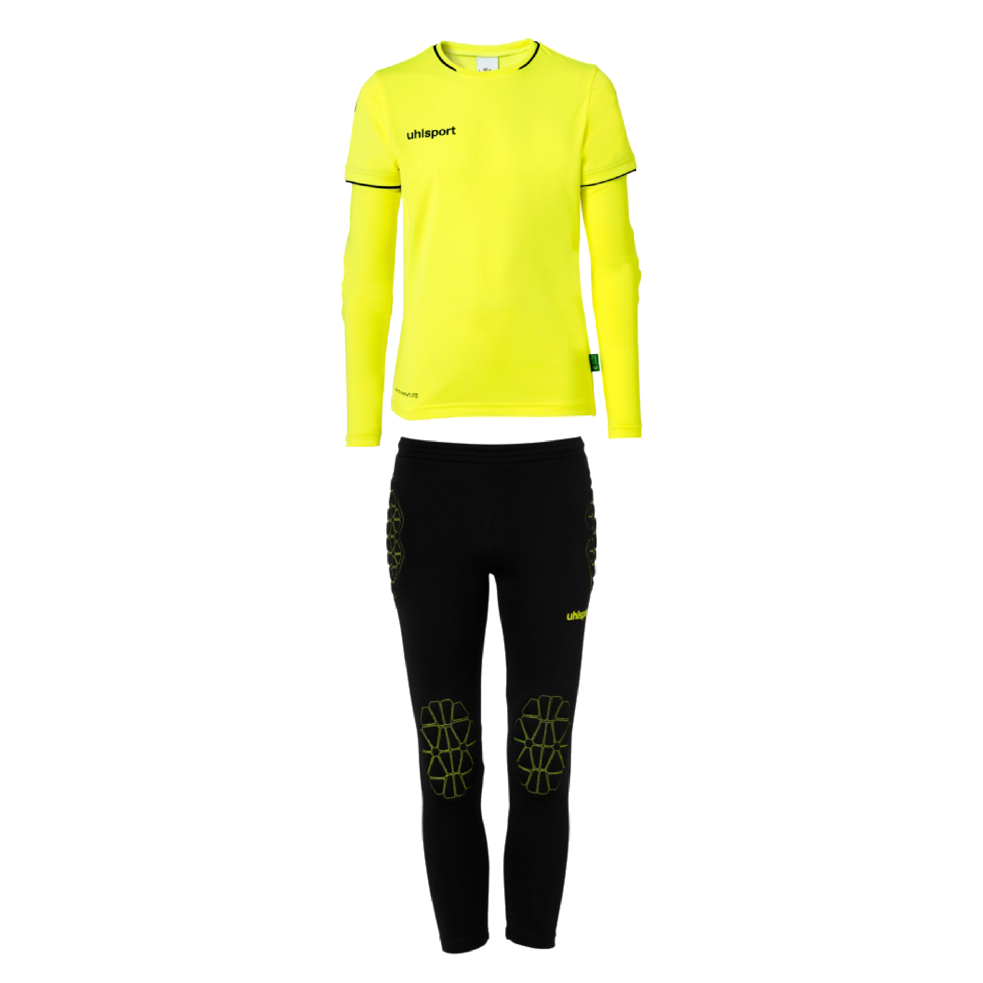 UHLSPORT SAVE GOALKEEPER SET JUNIOR FLUO YELLOW/BLACK UHLSPORT SAVE GOALKEEPER SET JUNIOR FLUO YELLOW/BLACK