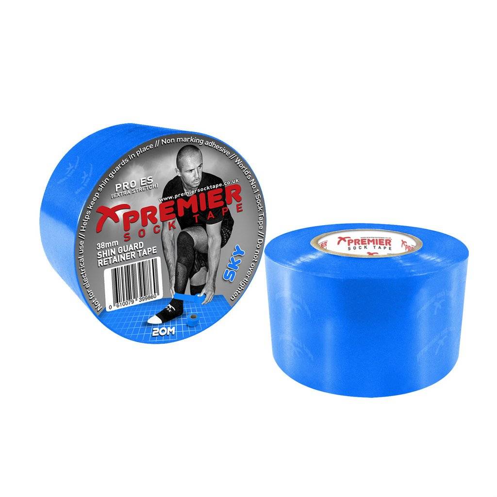 PREMIER SOCK TAPE SHIN GUARD RETAINER TAPE 38MM SKY BLUE