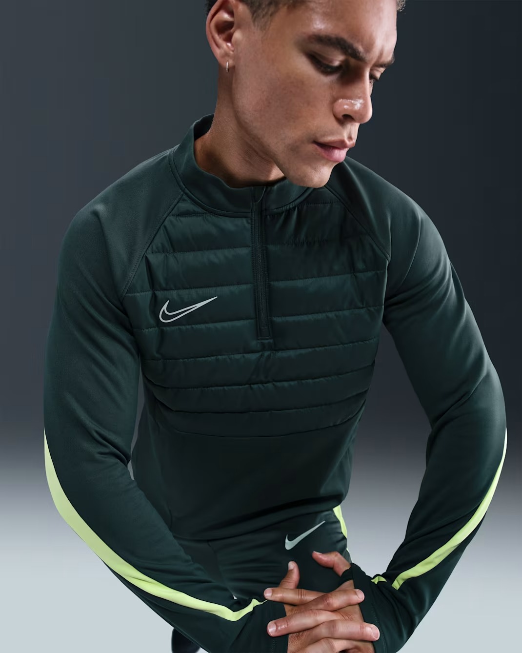 NIKE ACADEMY WINTER WARRIOR TOP SEAWEED/LIMELIGHT