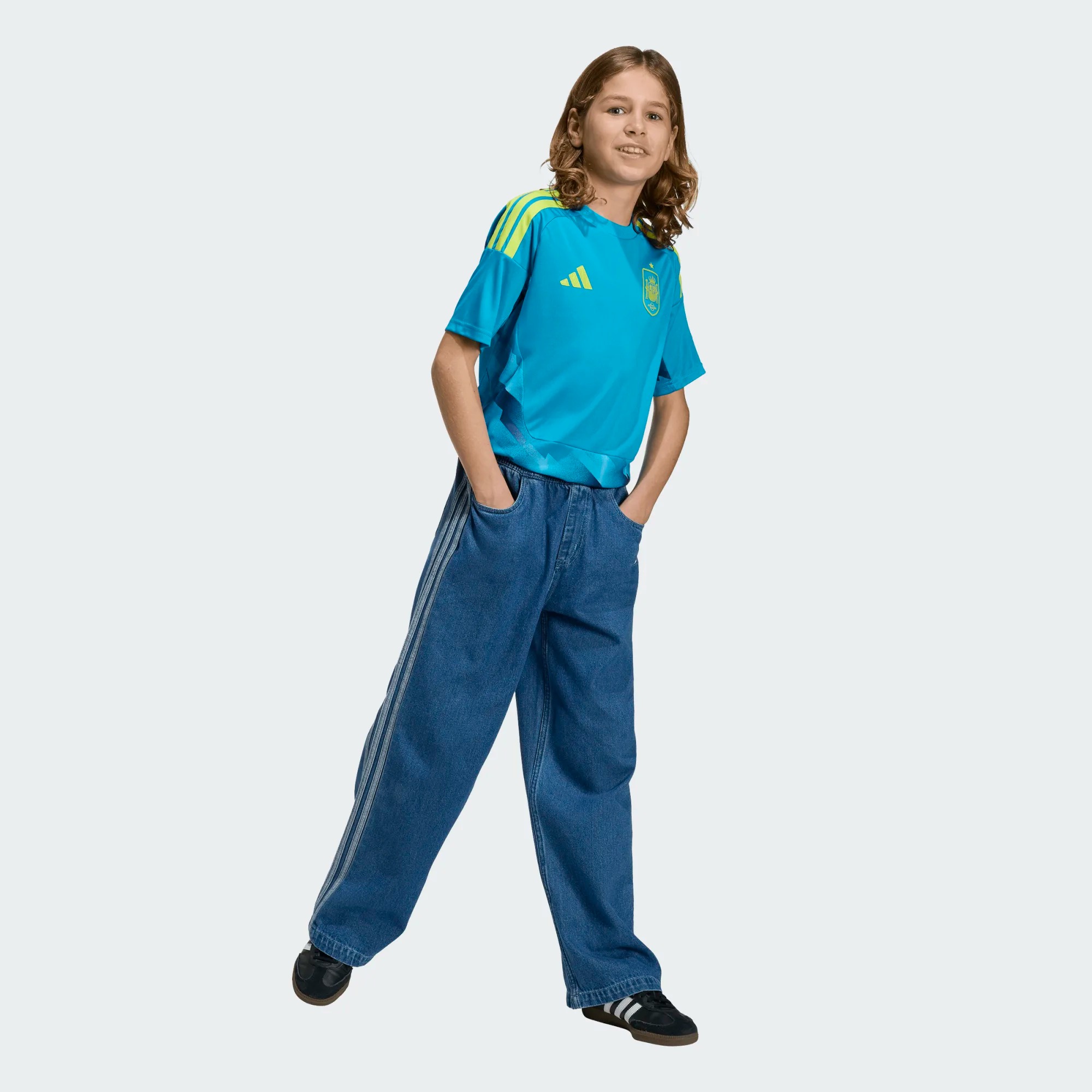 ADIDAS SPAIN 26 HOME GOALKEEPER KIDS SHORT SLEEVE JERSEY