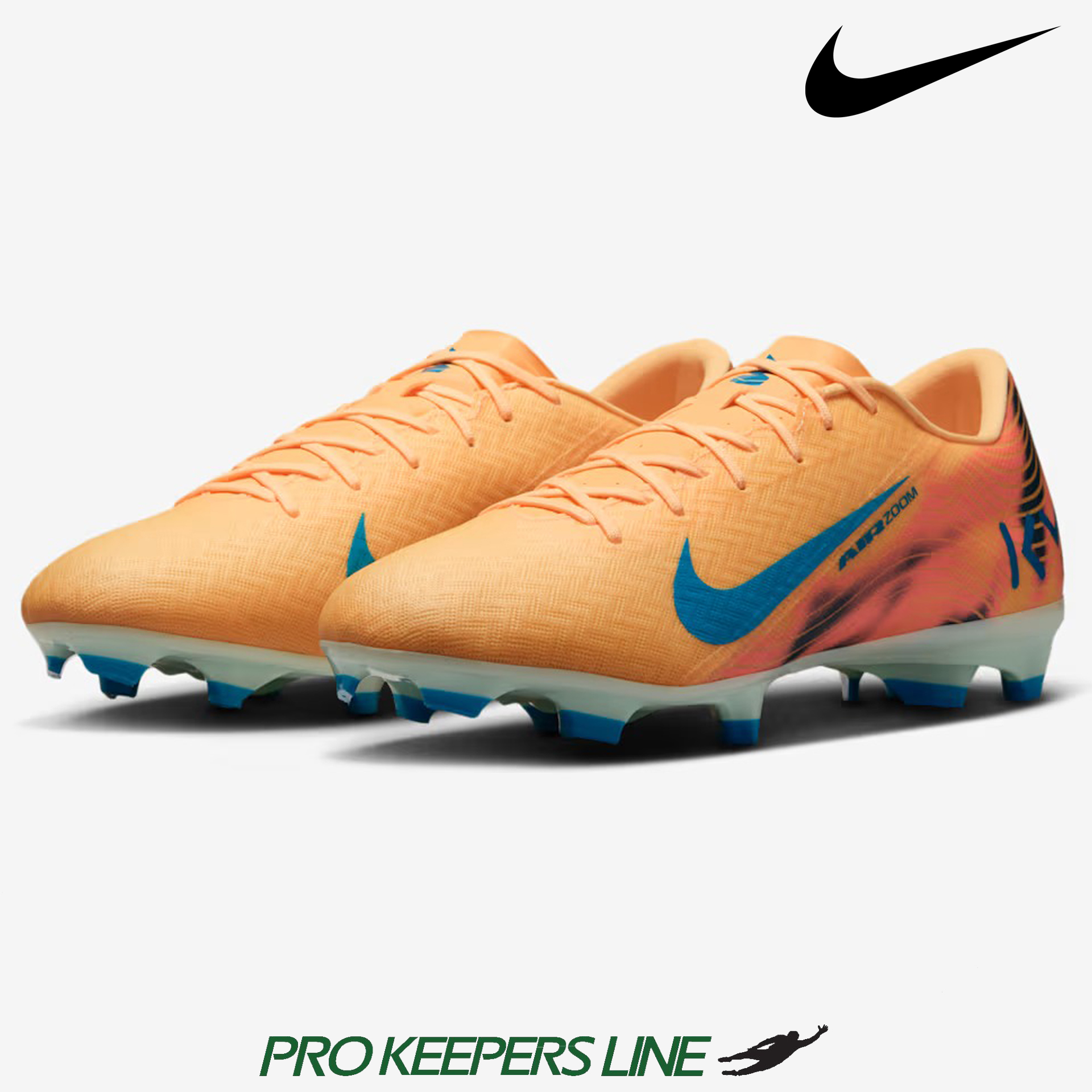 NIKE ZOOM VAPOR 16 ACADEMY KM FG/MG MELON TINT/IGLOO/NEO TURQUOISE