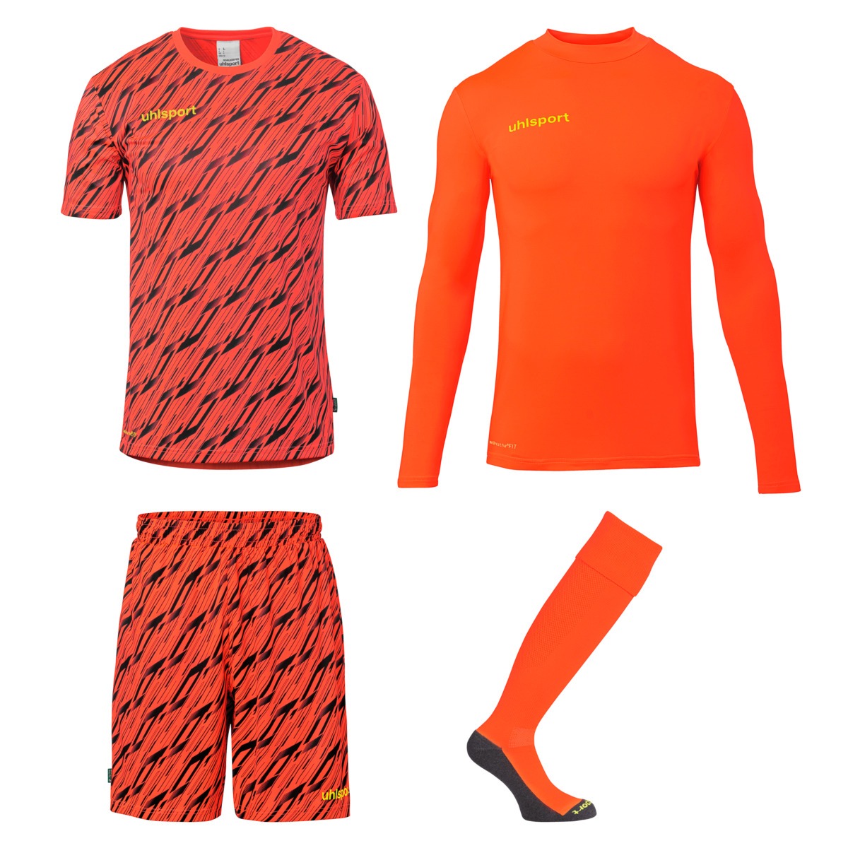 UHLSPORT PROGRESSIVE GOALKEEPER SET FLUO RED JUNIOR