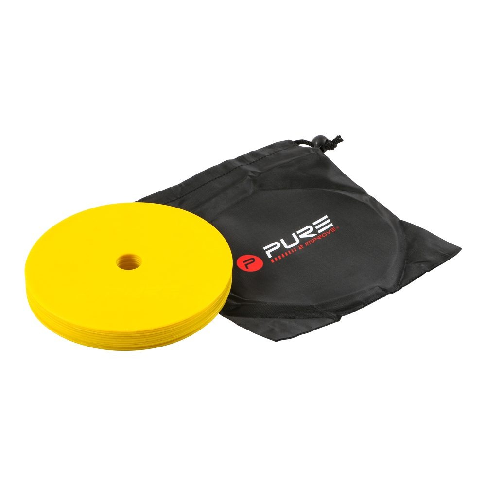 PURE2IMPROVE TRAINING MARKERS Ø15.5 CM 10 PCS YELLOW