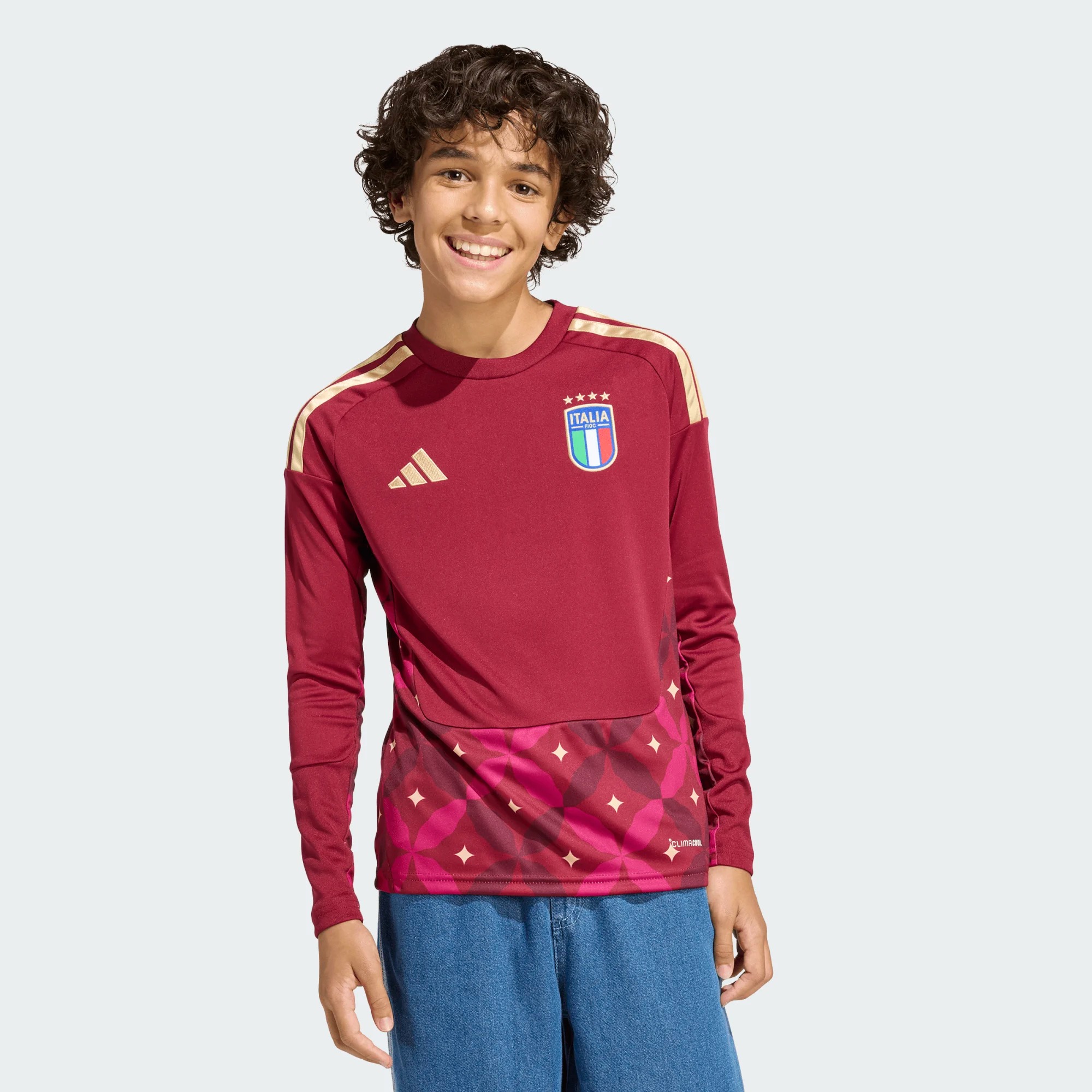 ADIDAS ITALY 26 HOME GOALKEEPER KIDS LONG SLEEVE JERSEY