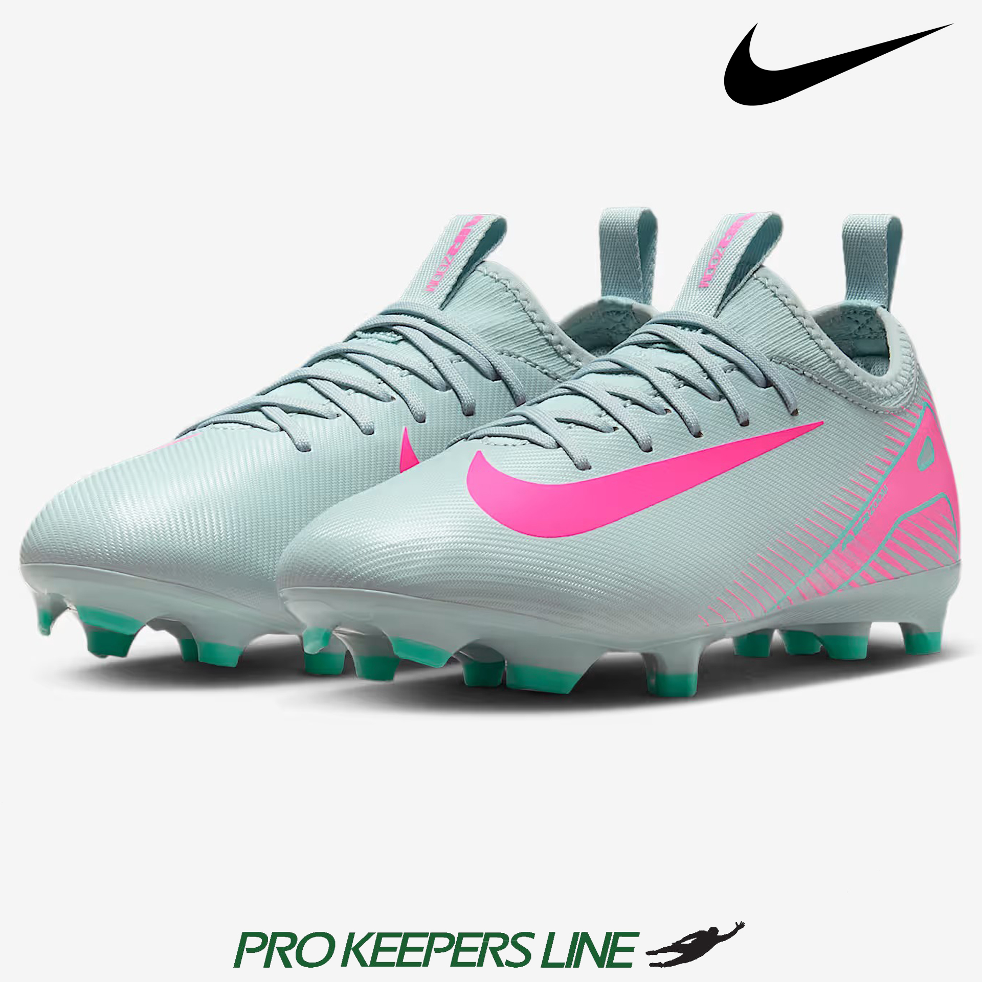 NIKE JR ZOOM VAPOR 16 ACADEMY FG/MG OCEAN CUBE/PINK BLAST