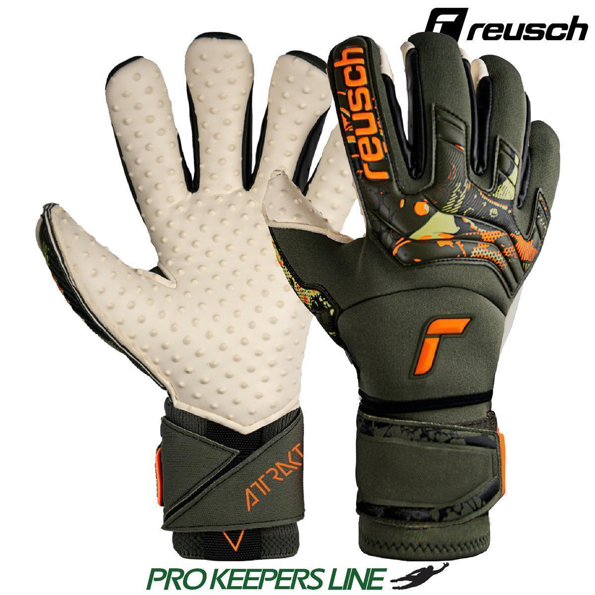 REUSCH ATTRAKT SPEEDBUMP ORTHO-TEC DESERT GREEN/SHOCKING ORANGE