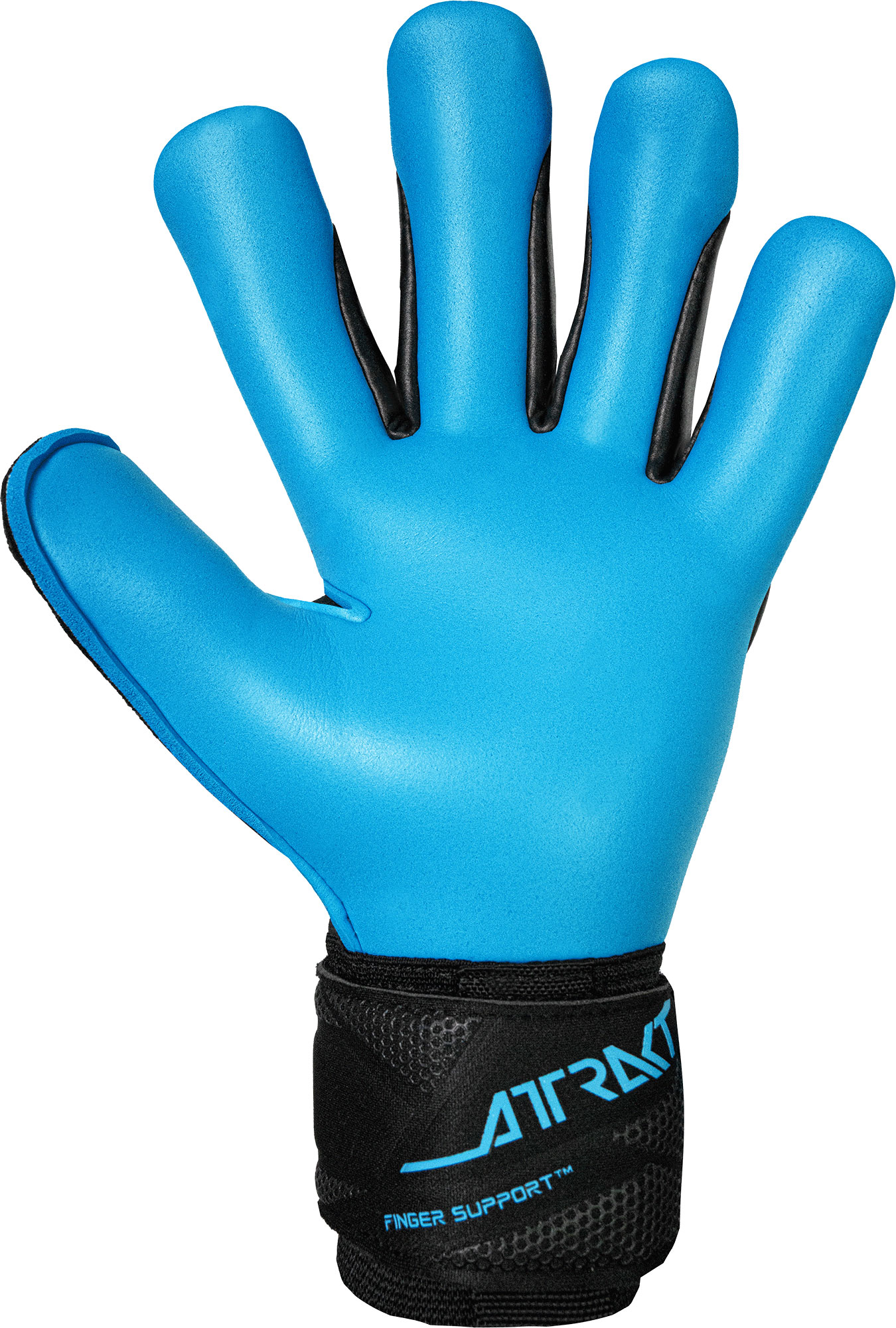 REUSCH ATTRAKT AQUA FINGER SUPPORT BLACK/AQUA BLUE