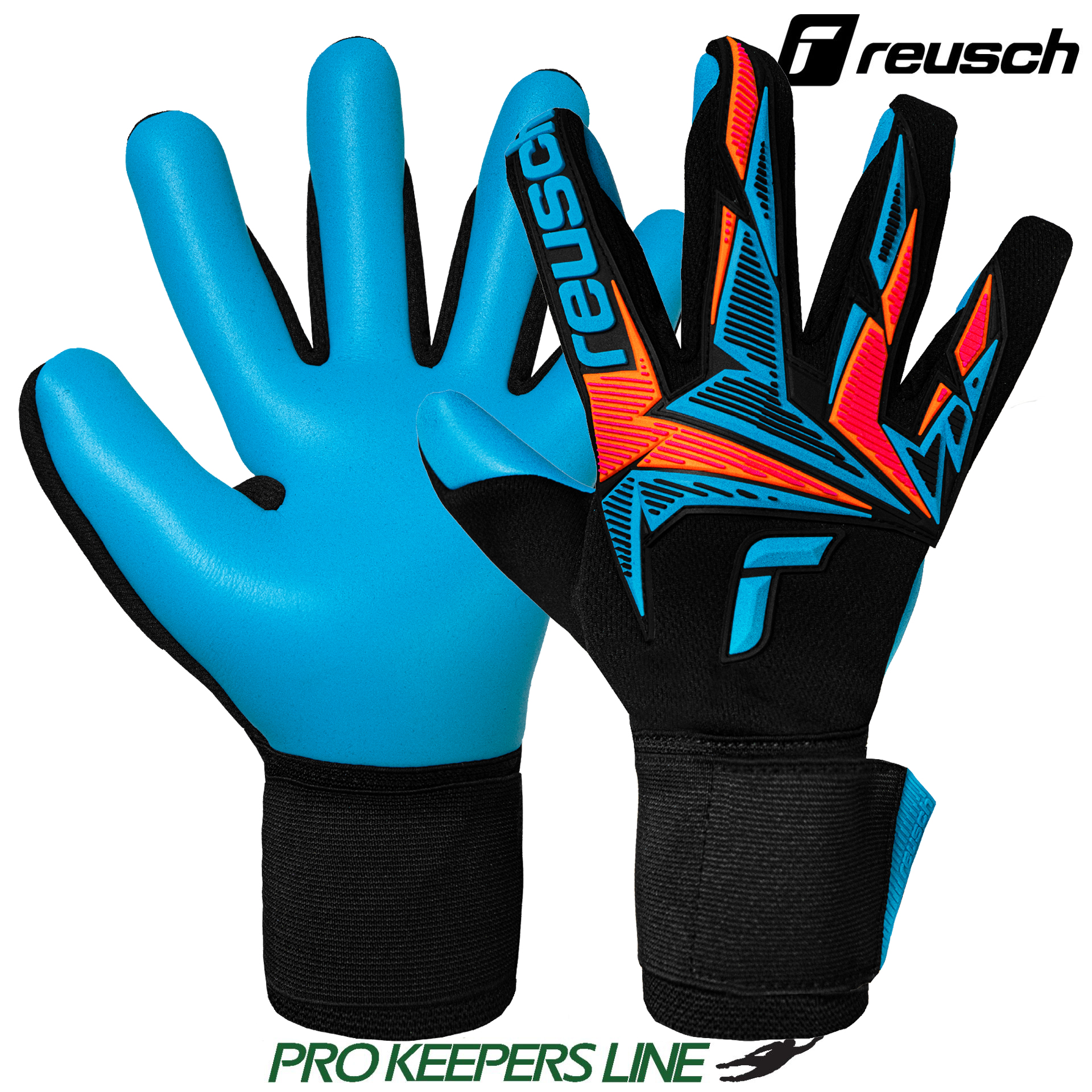 REUSCH ATTRAKT FREEGEL AQUA BLACK / SHOCKING ORANGE / AQUA BLUE