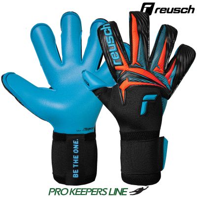 REUSCH ATTRAKT AQUA EVOLUTION BLACK / SHOCKING ORANGE / AQUA BLUE