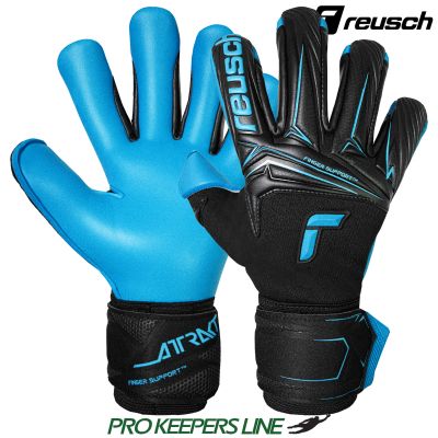 REUSCH ATTRAKT AQUA FINGER SUPPORT BLACK/AQUA BLUE